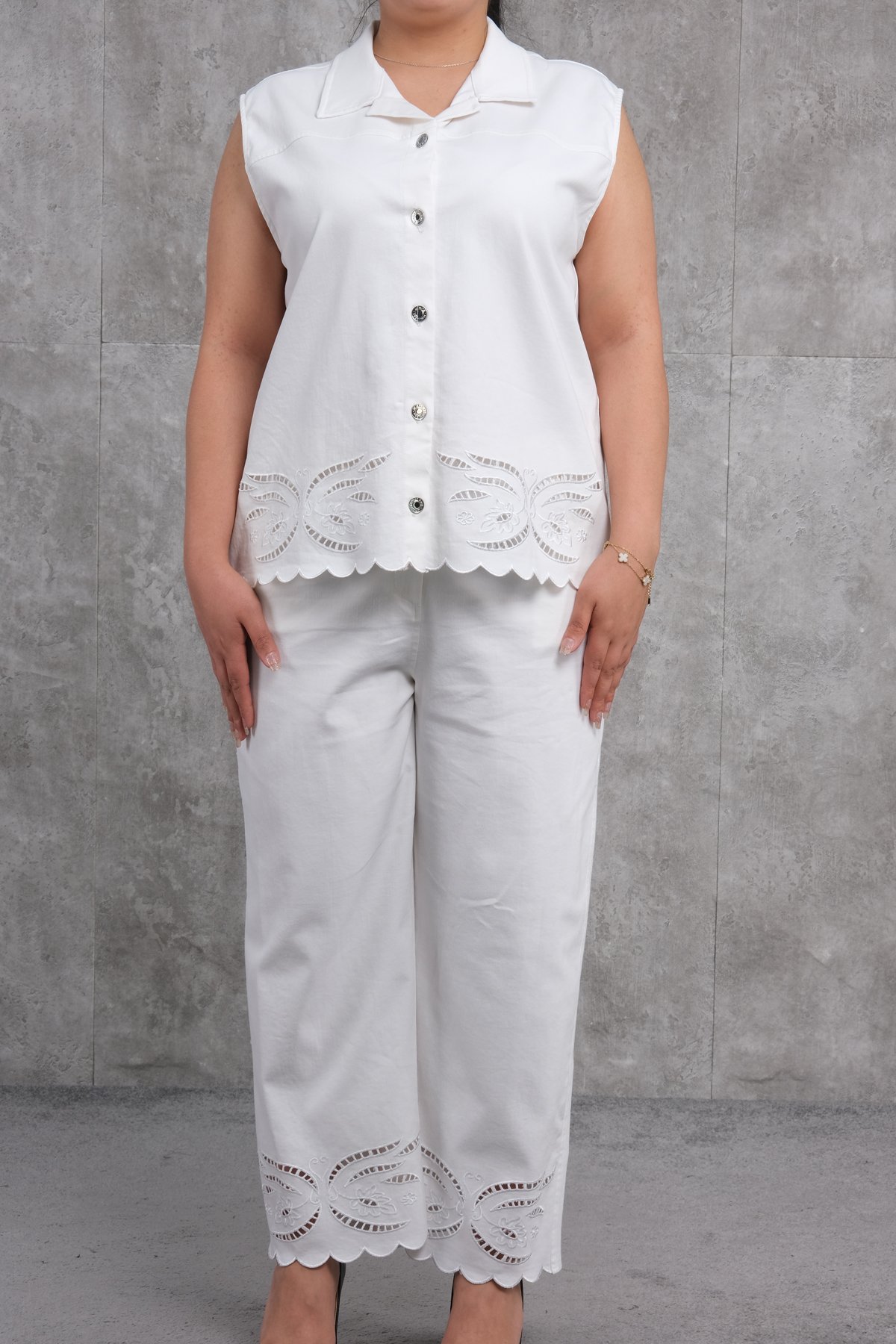 Büyük Beden İkili Takım-Beyaz