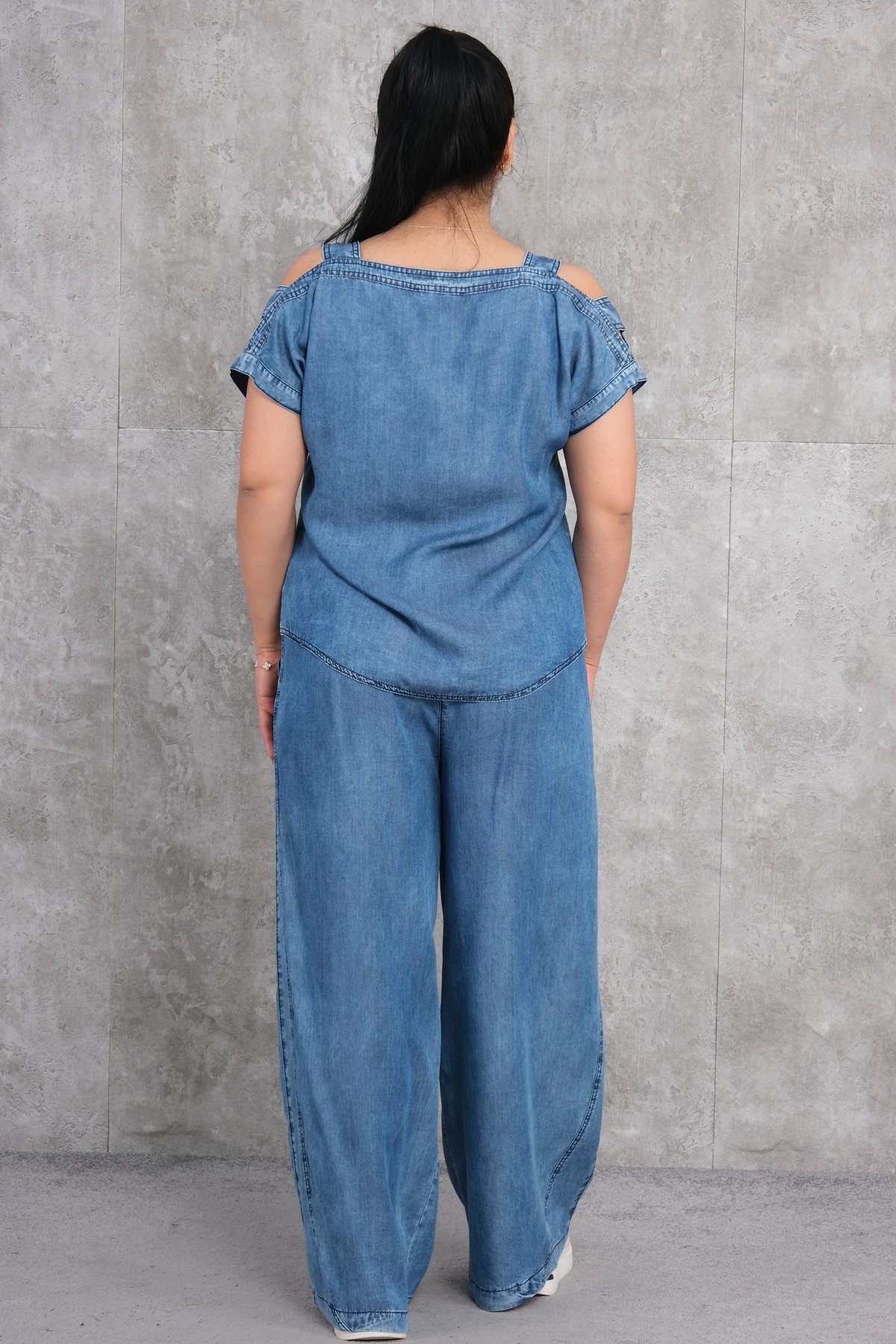 Büyük Beden Kadın Spor İkili Takım-Mavi