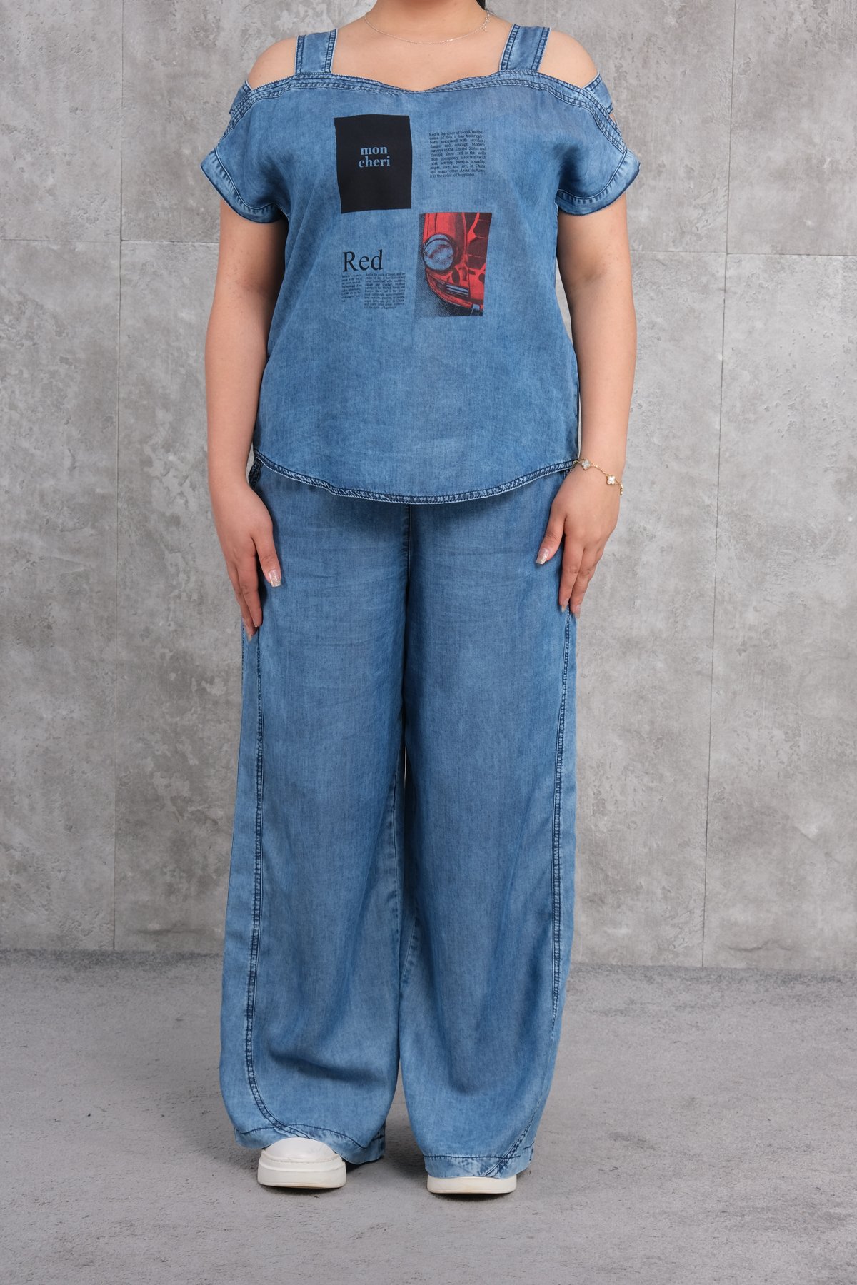 Büyük Beden Kadın Spor İkili Takım-Mavi