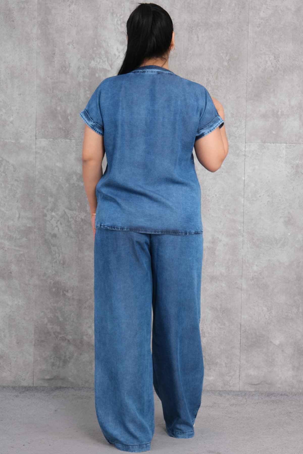 Büyük Beden Kadın Spor İkili Takım-Mavi