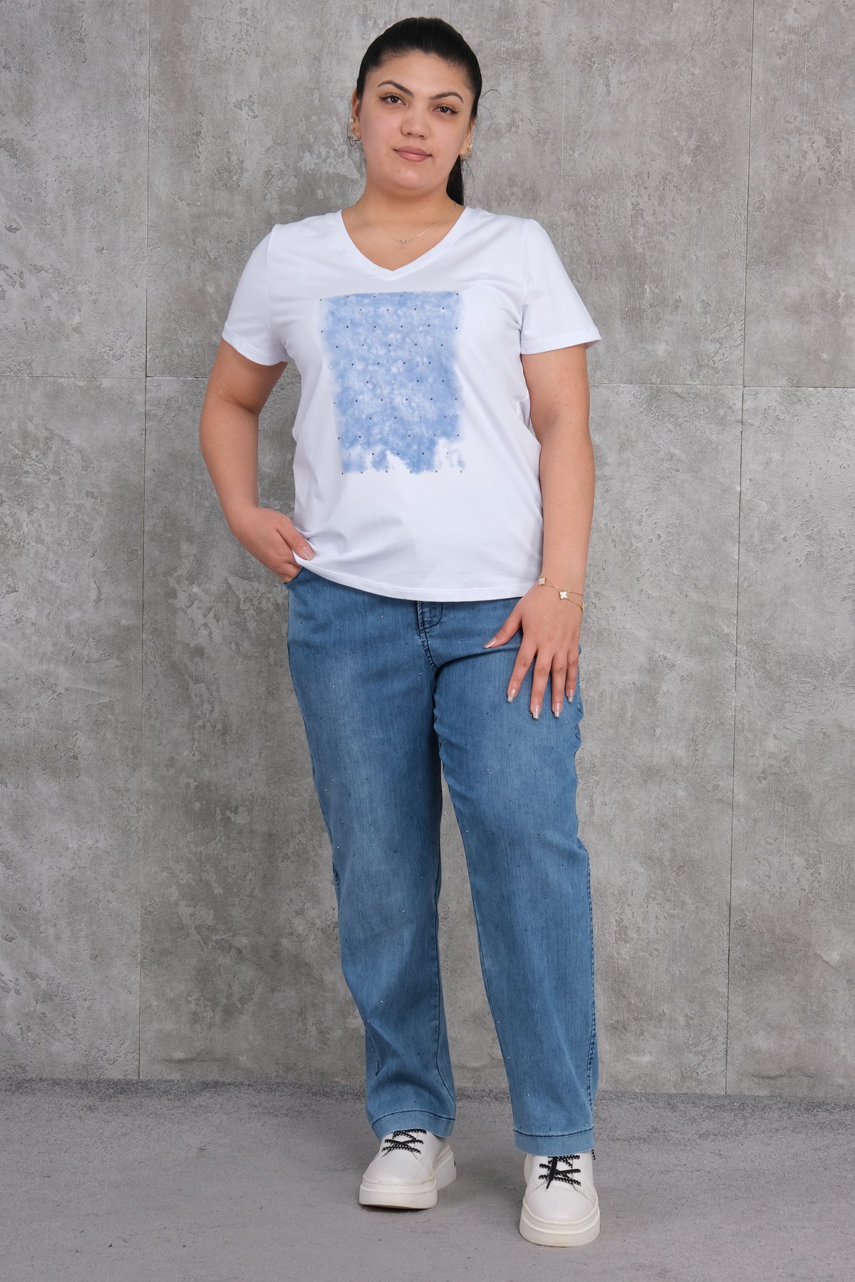 Büyük Beden Kadın Spor İkili Takım-Mavi