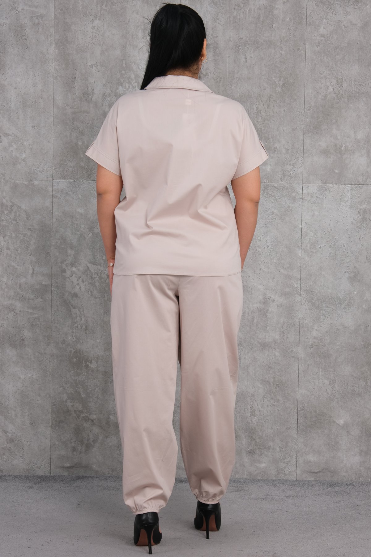 Büyük Beden İkili Takım-Bej