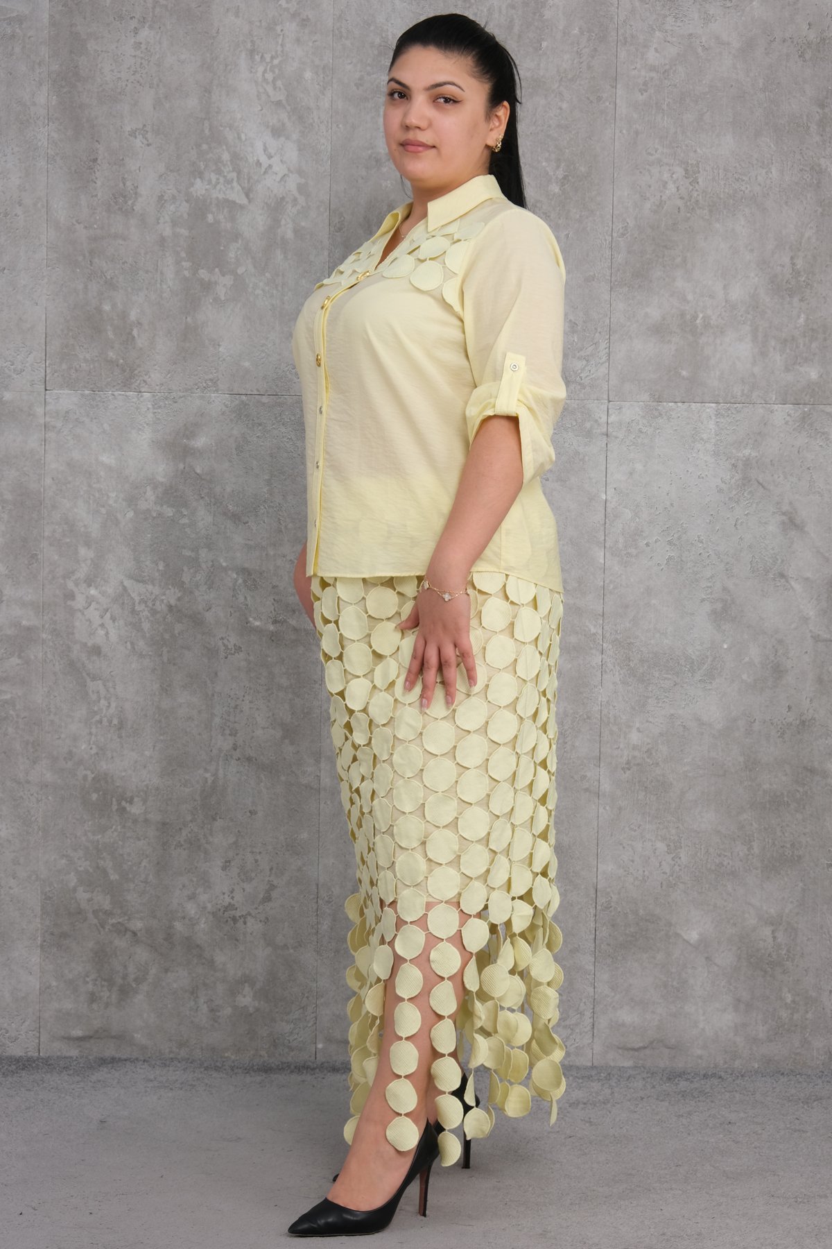 Büyük Beden İkili Takım-Sarı