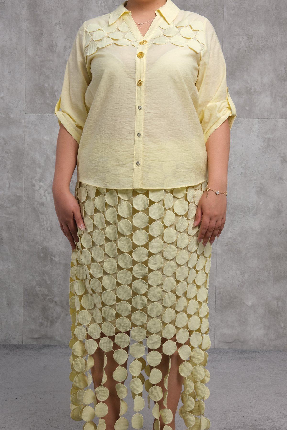 Büyük Beden İkili Takım-Sarı