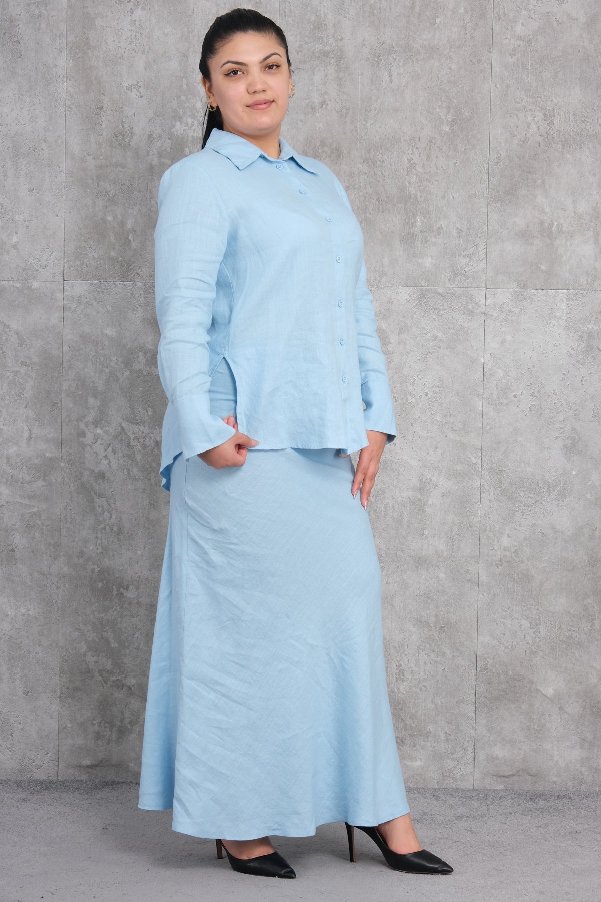 Büyük Beden İkili Takım-Mavi