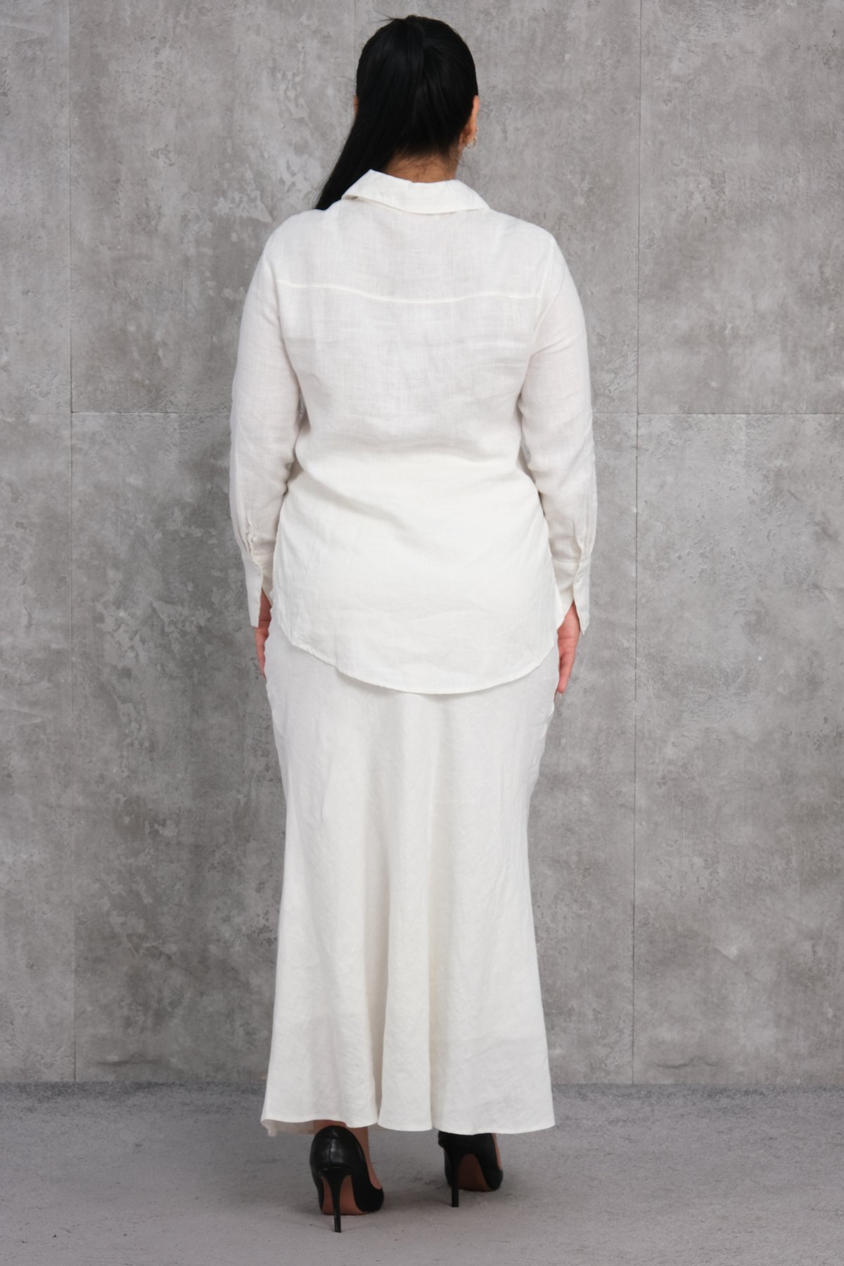 Büyük Beden İkili Takım-Ekru