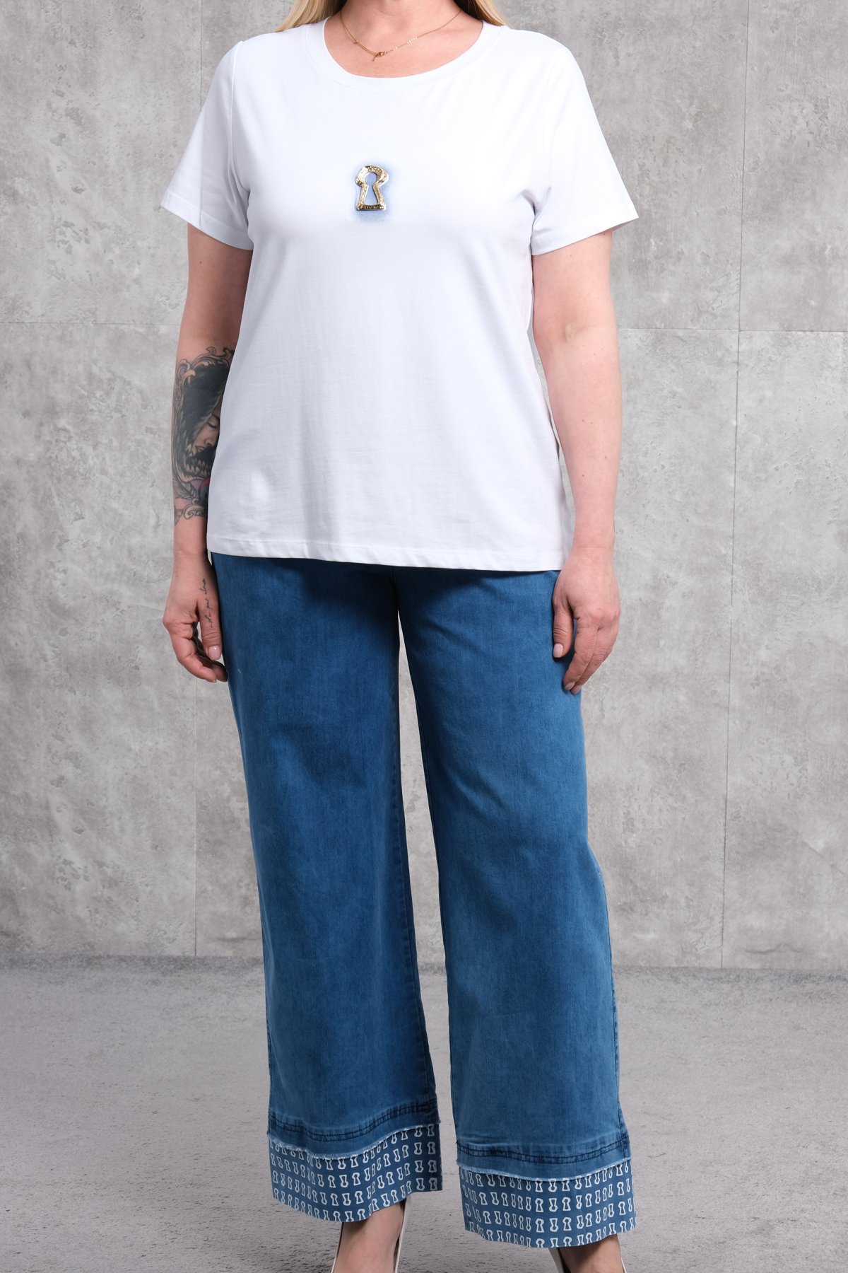 Plus Size Two-Piece Set-Blue
