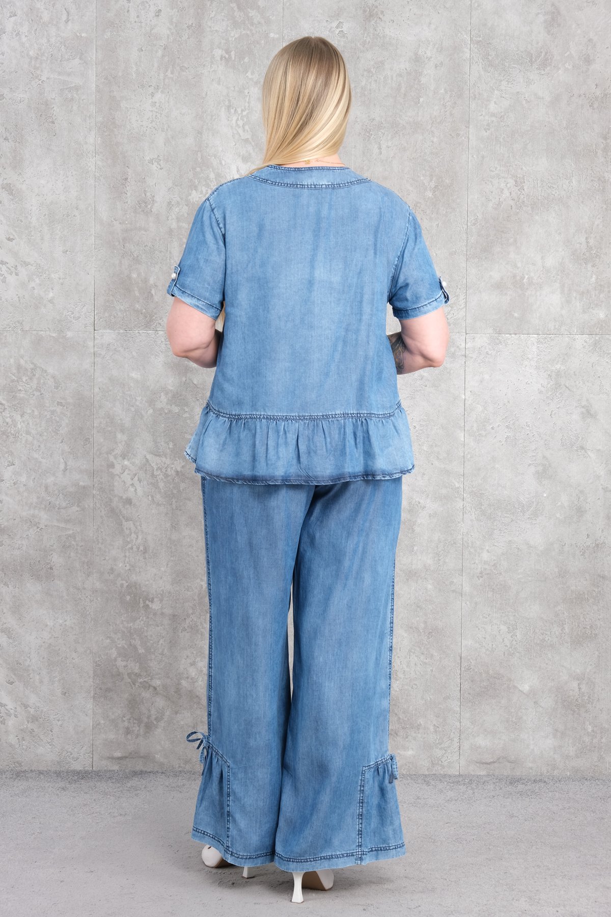 Plus Size Two-Piece Set-Blue