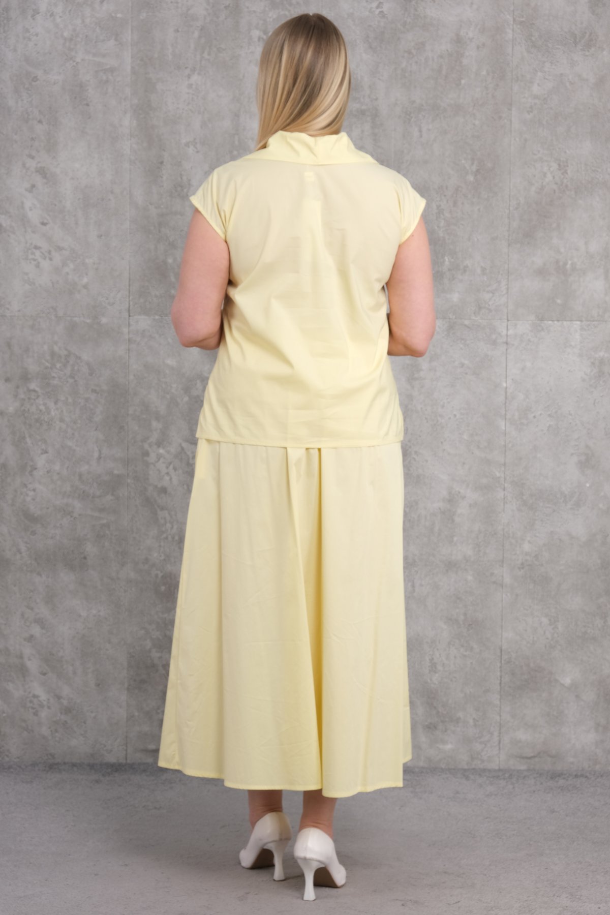 Plus Size Two-Piece Set-Yellow