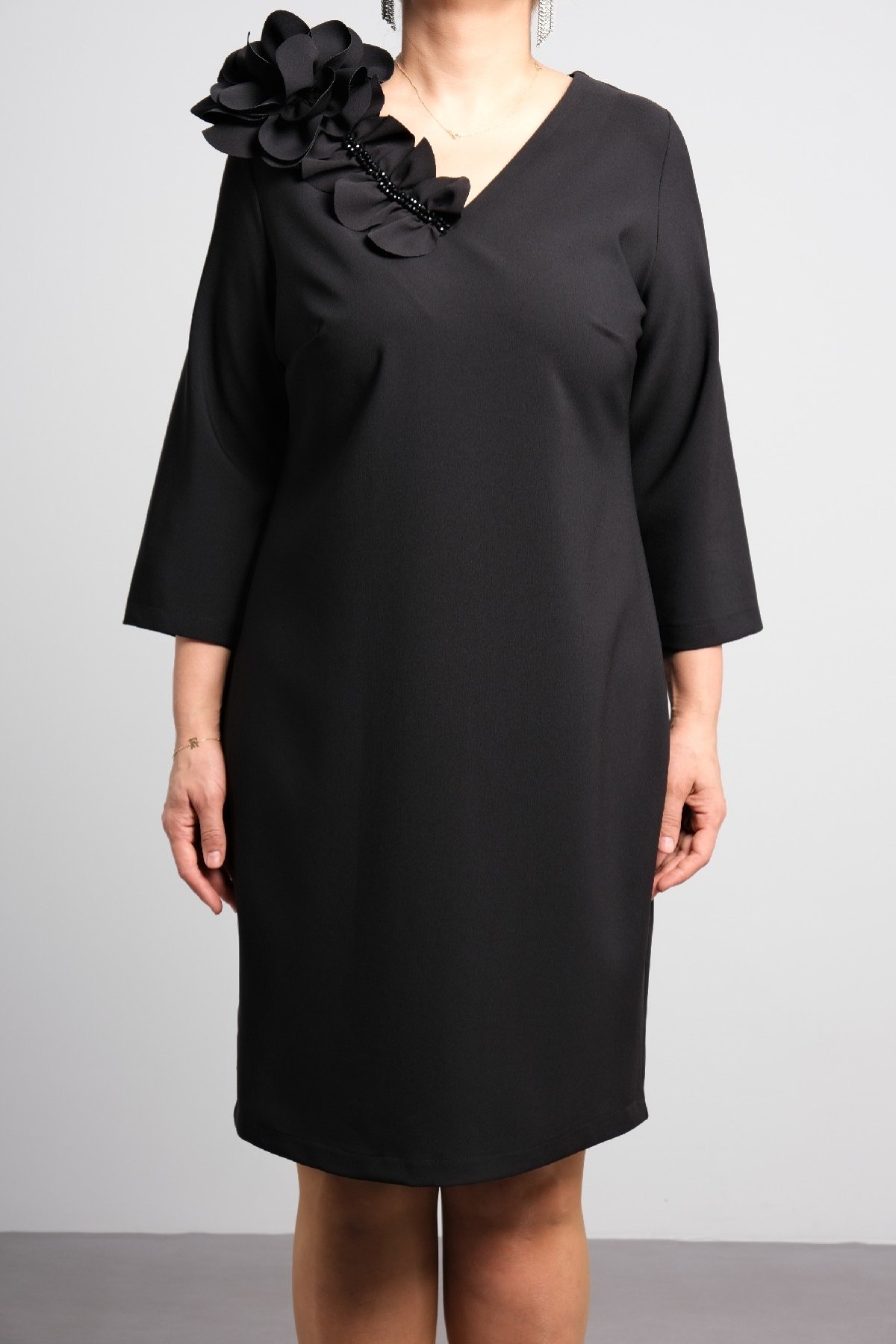 Super Plus Size Casual Dress-Black