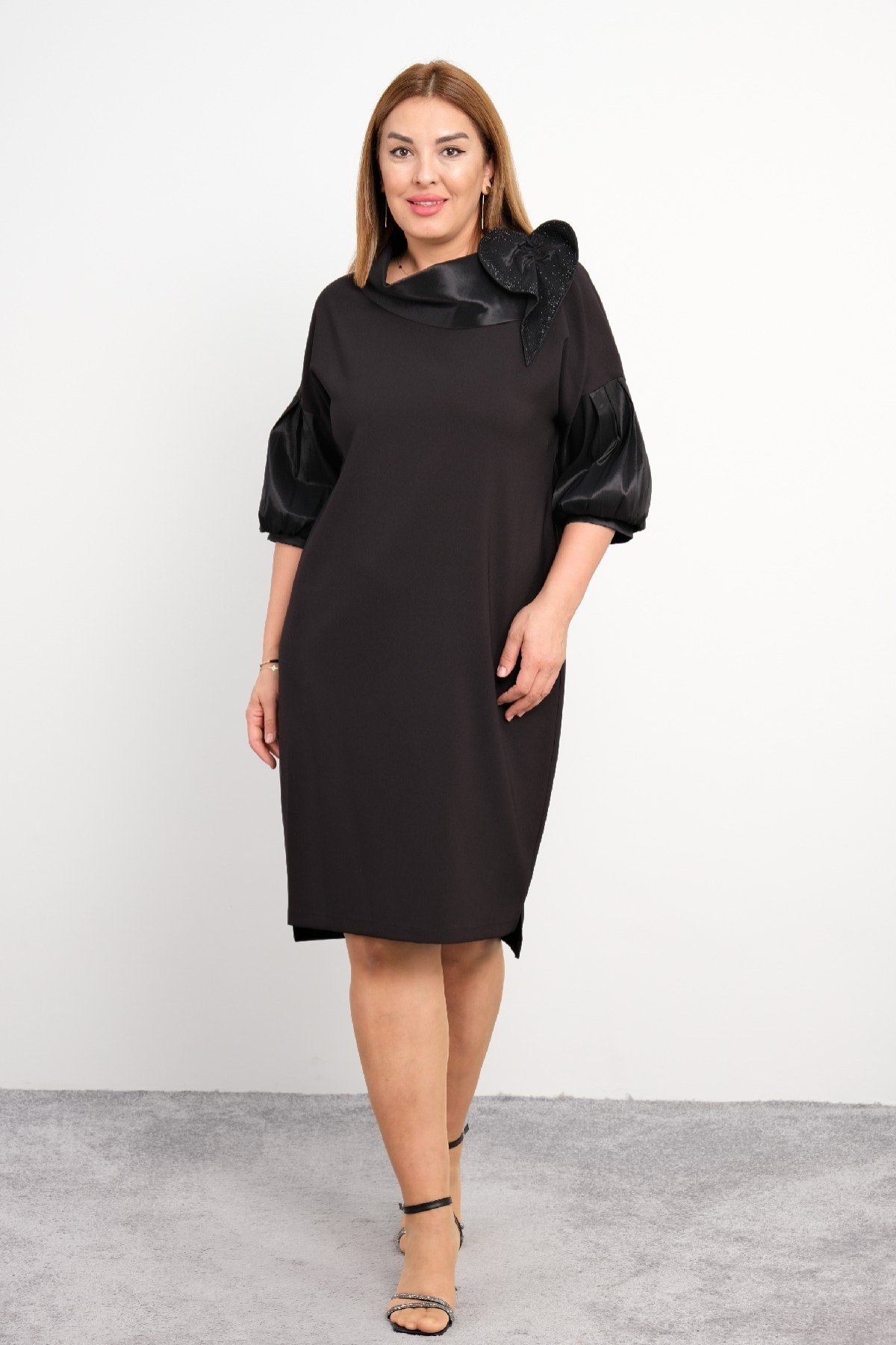 Super Plus Size Casual Dress-Black