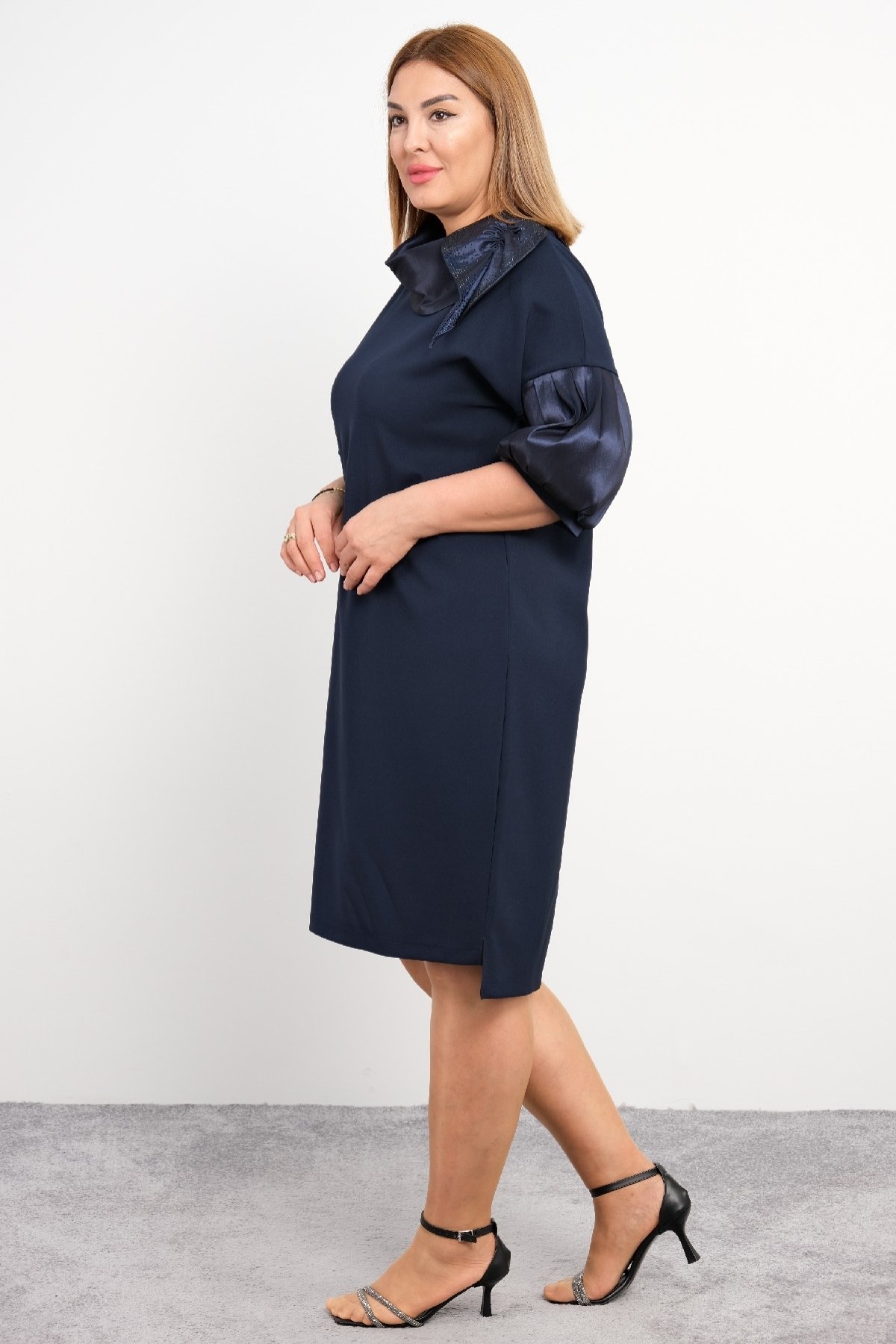 Super Plus Size Casual Dress-Dark Blue