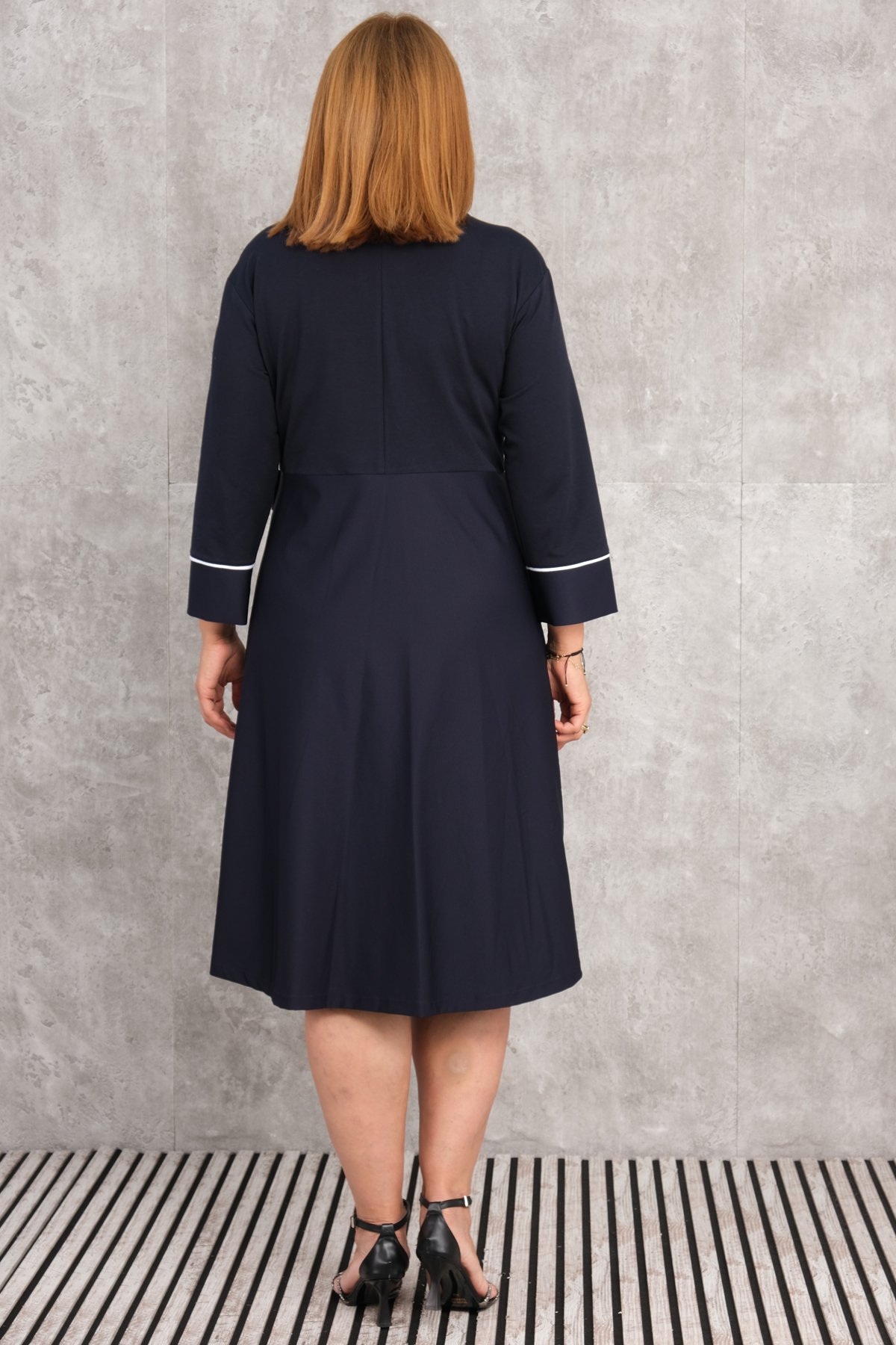 Super Plus Size Dress-Dark Blue