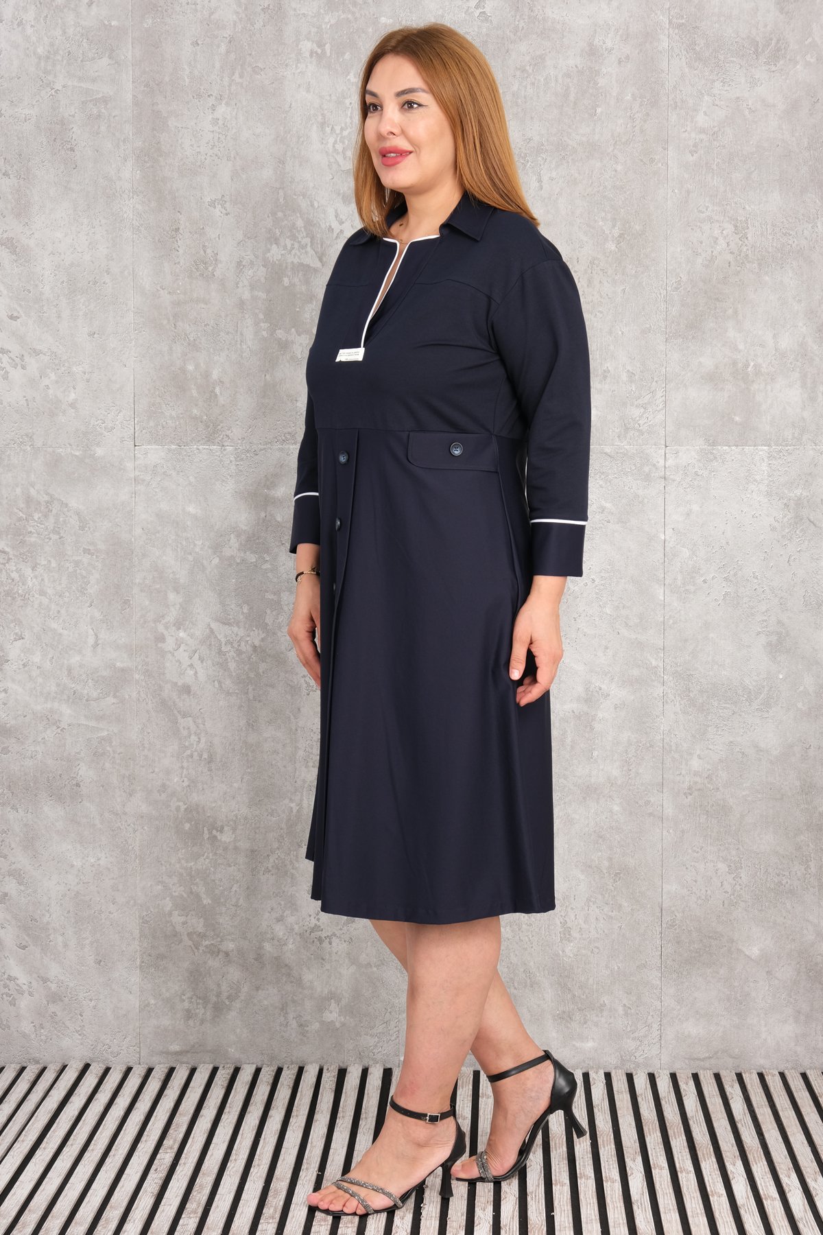 Super Plus Size Dress-Dark Blue
