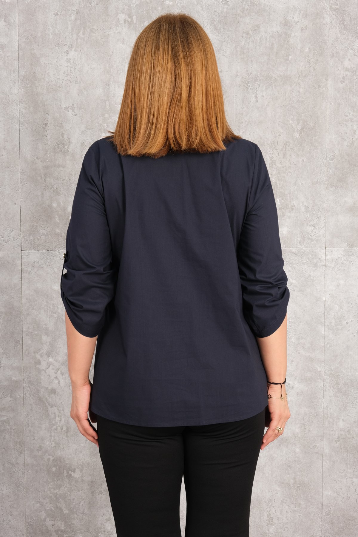 Plus Size Shirt-Dark Blue