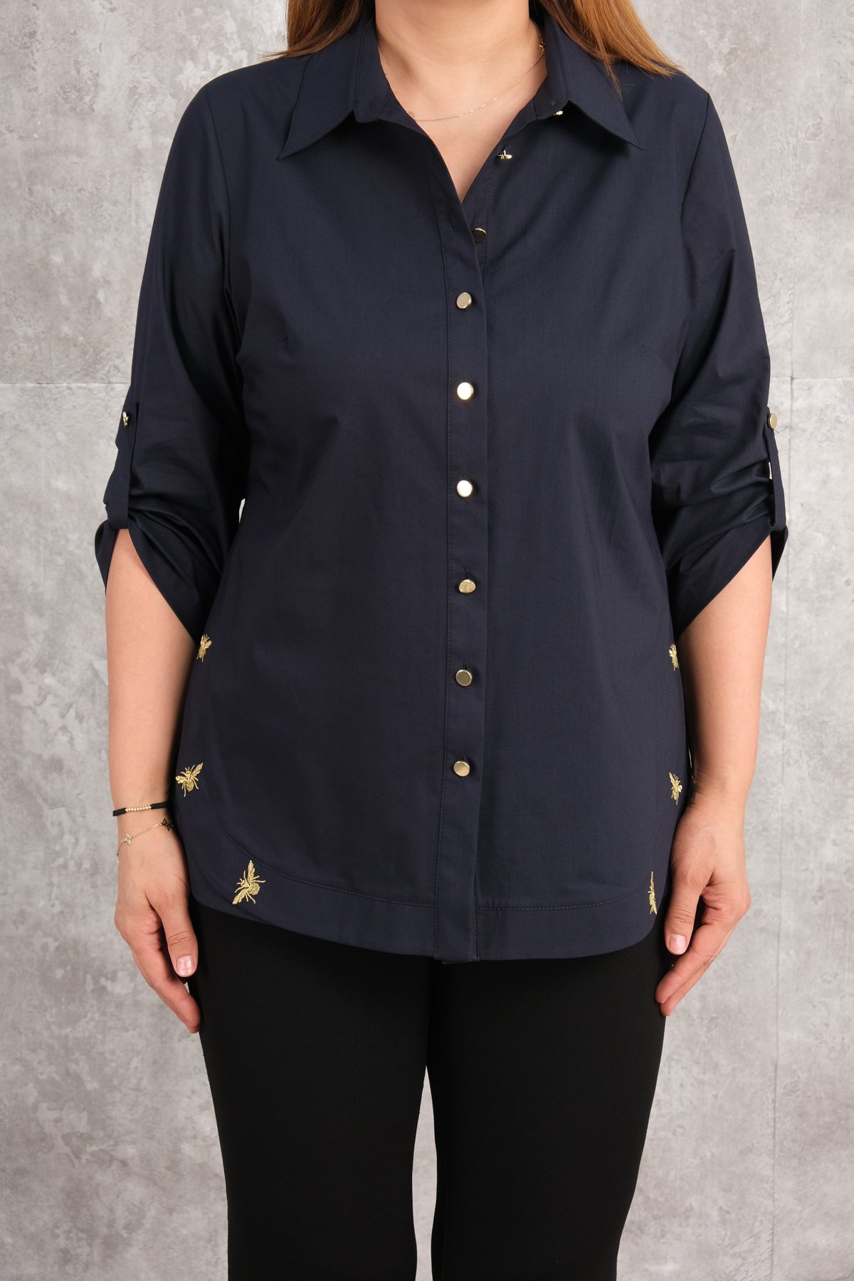 Plus Size Shirt-Dark Blue