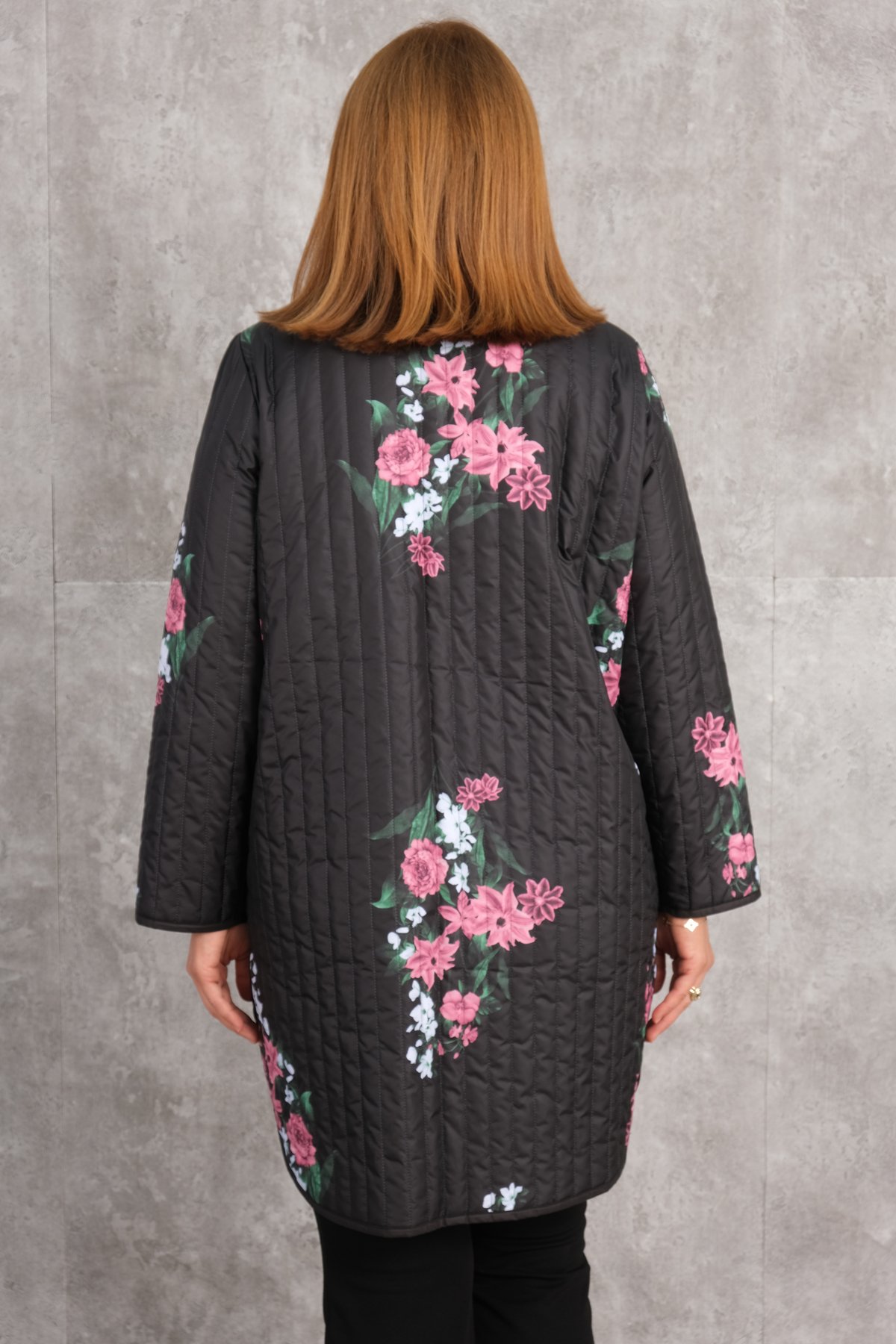 Plus Size Long Sport Jacket-Black
