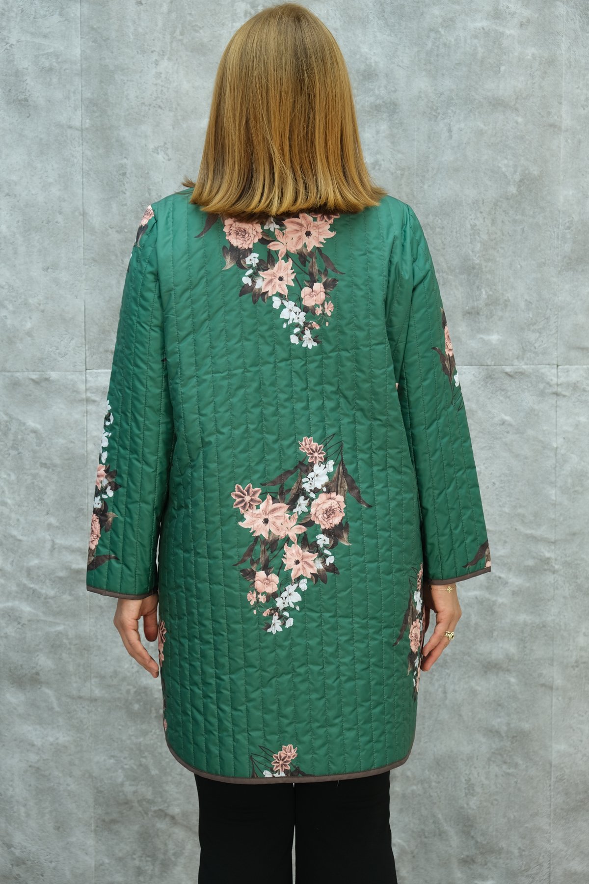 Plus Size Long Sport Jacket-Green