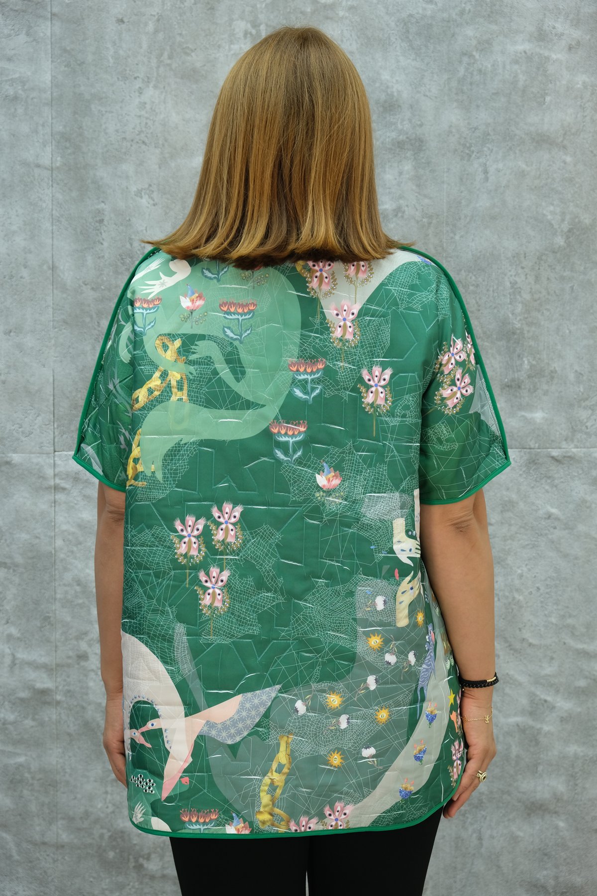Plus Size Short Sport Jacket-Green