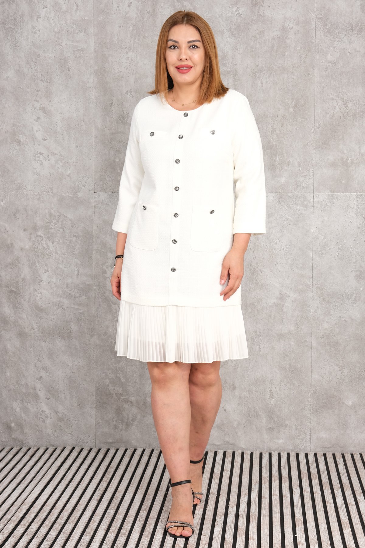 Plus Size Dress-White