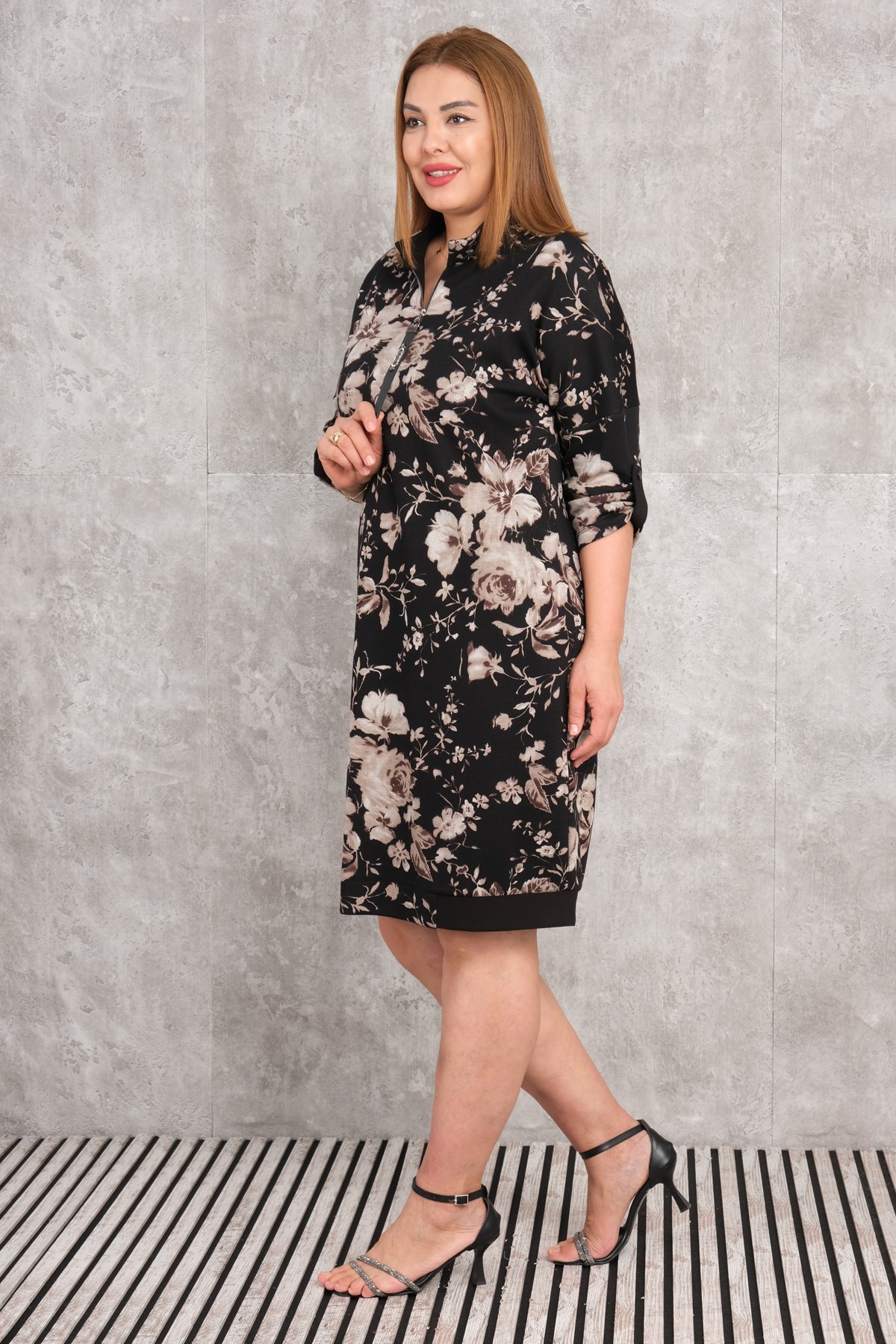 Super Plus Size Dress-Brown