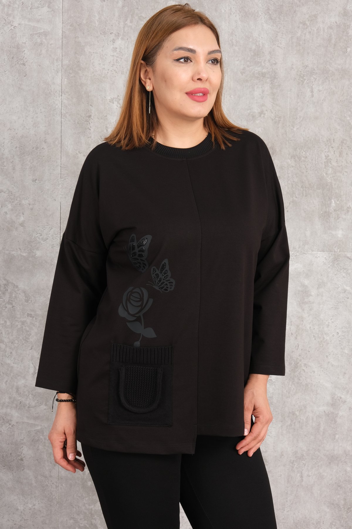 Super Plus Size Blouse-Black
