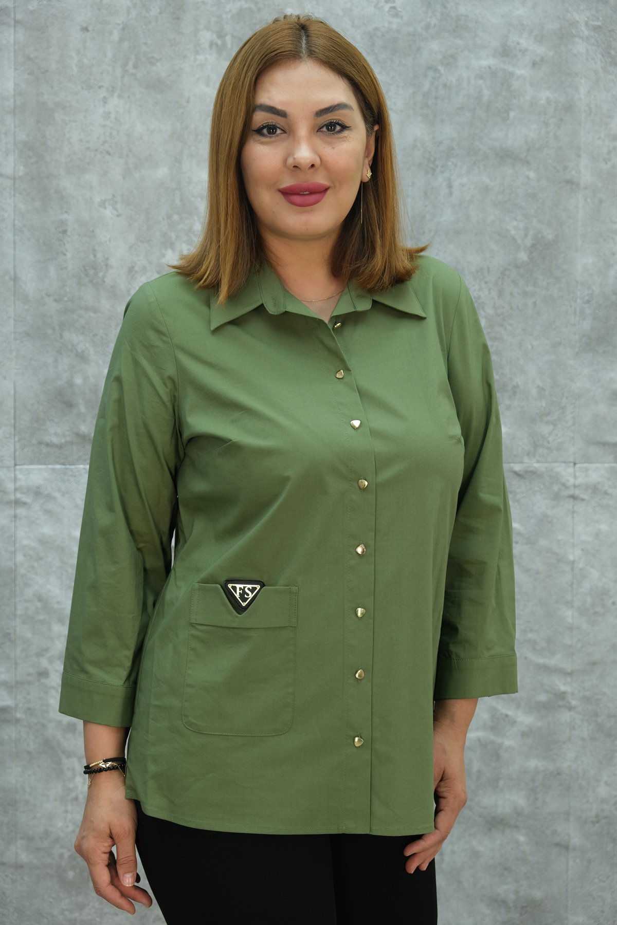 Plus Size Shirt-Khaki