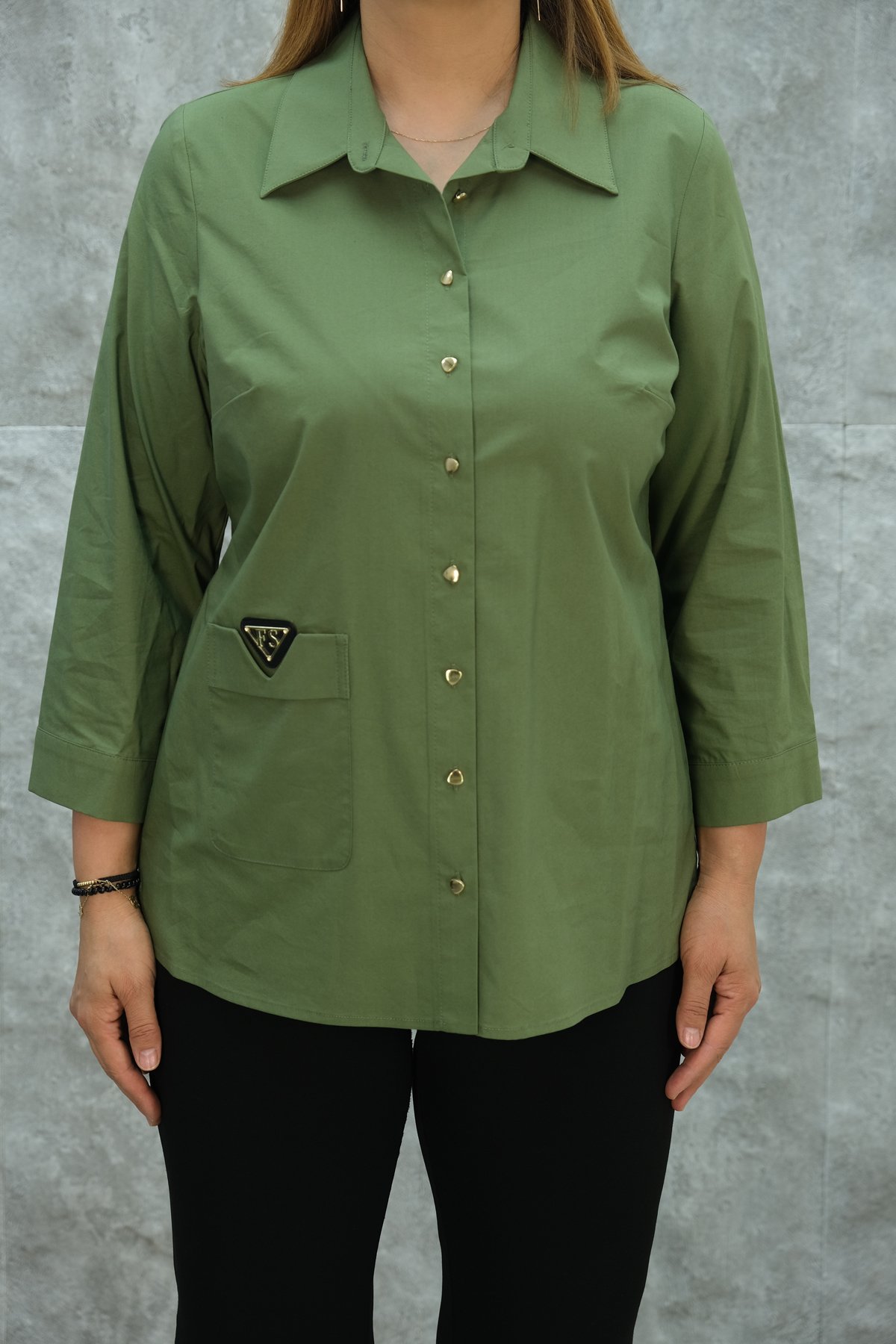 Plus Size Shirt-Khaki