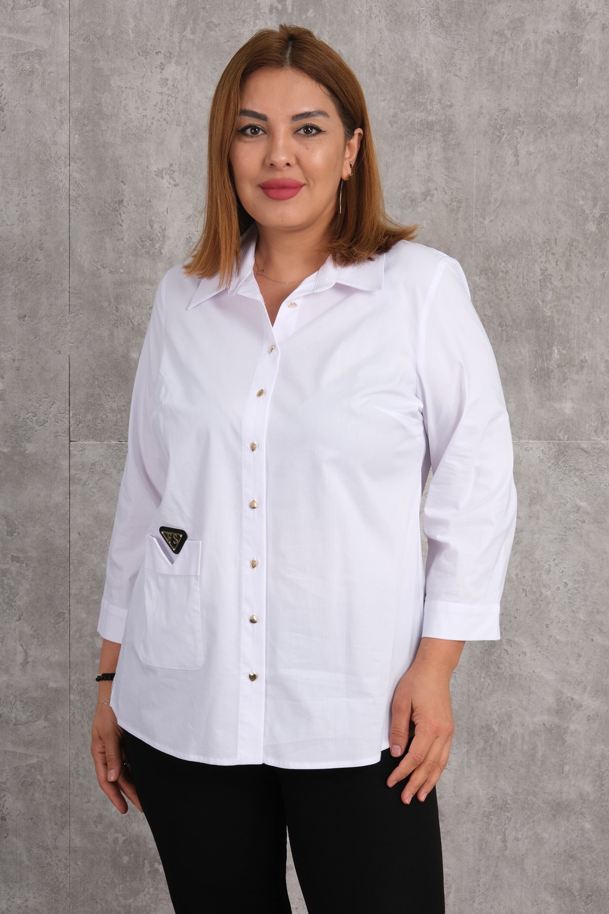 Plus Size Shirt-White