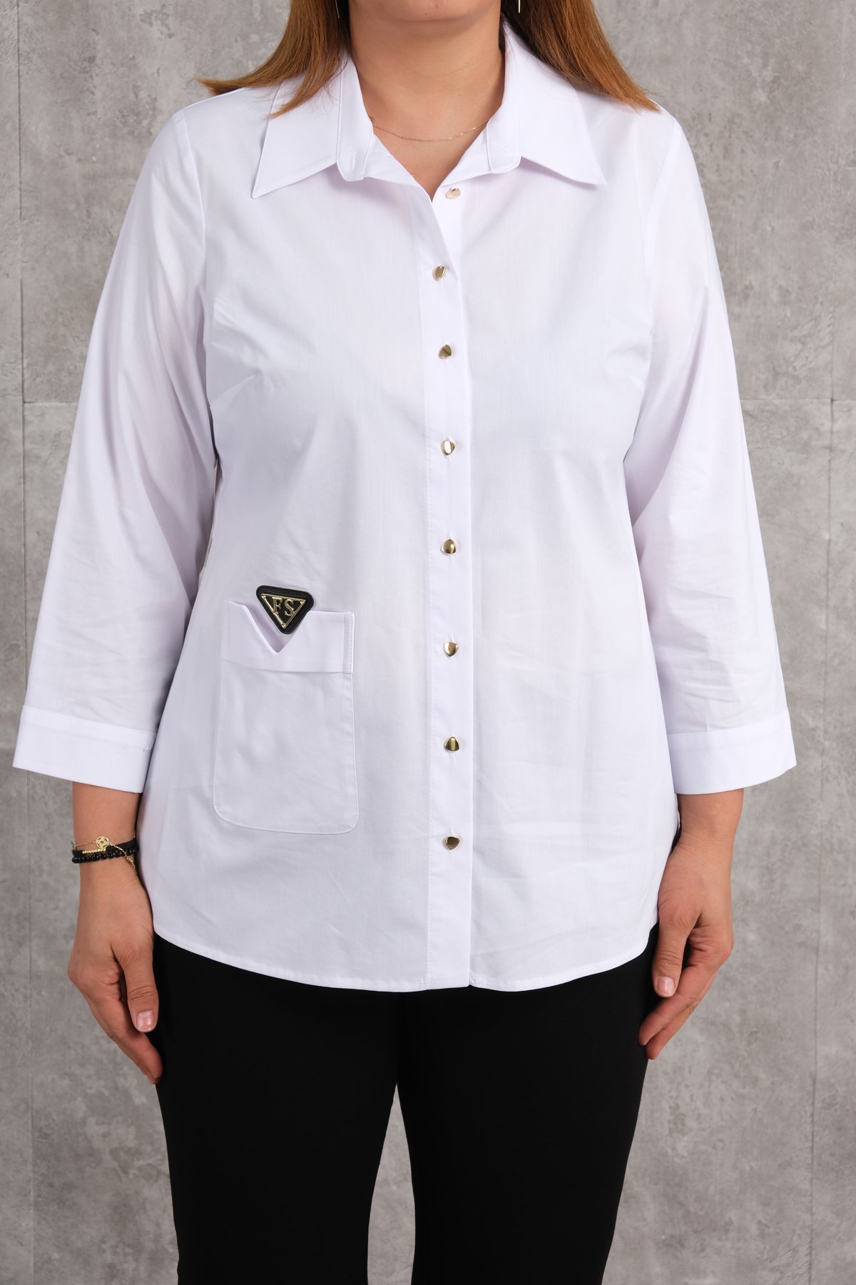 Plus Size Shirt-White