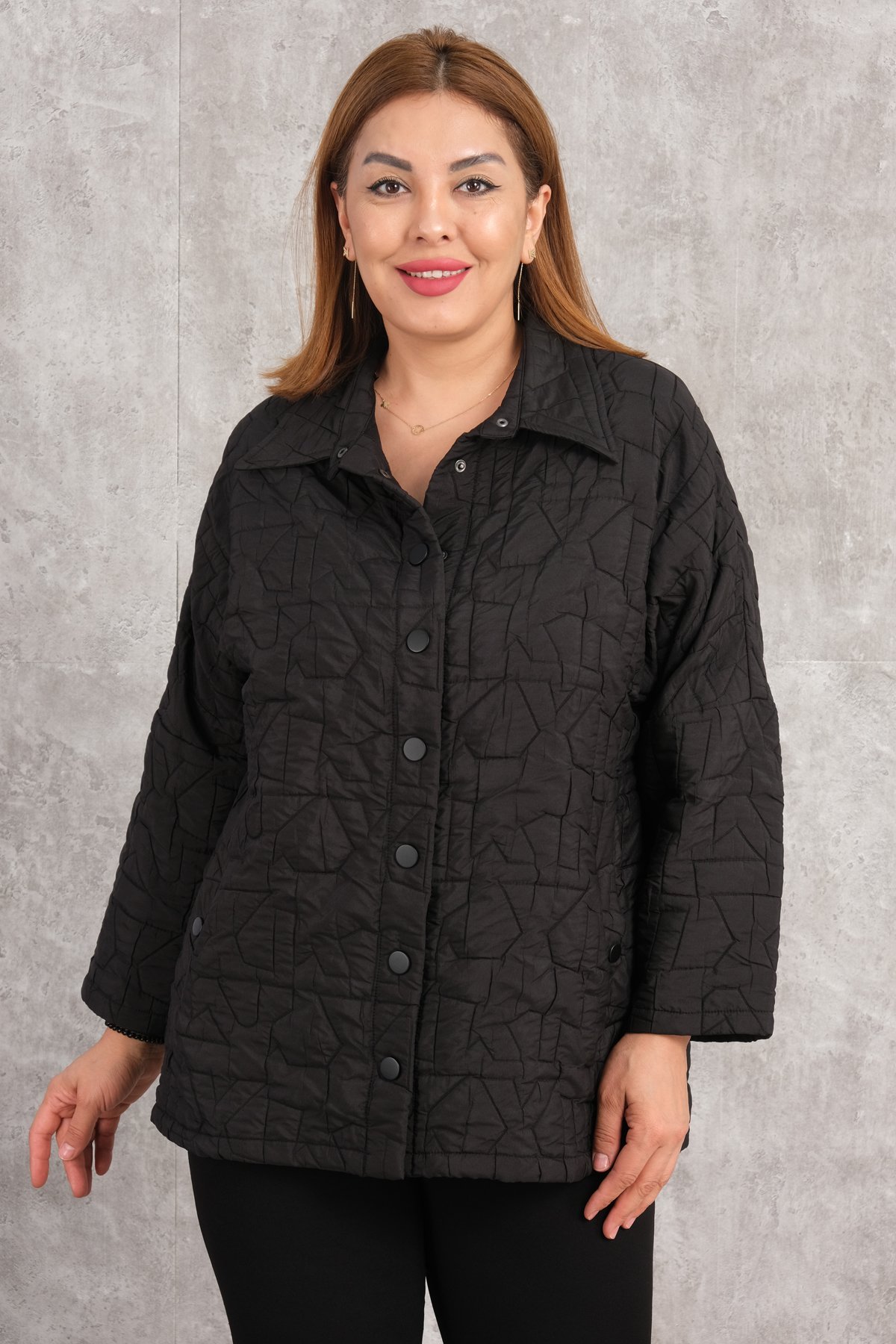 Plus Size Short Sport Jacket-Black