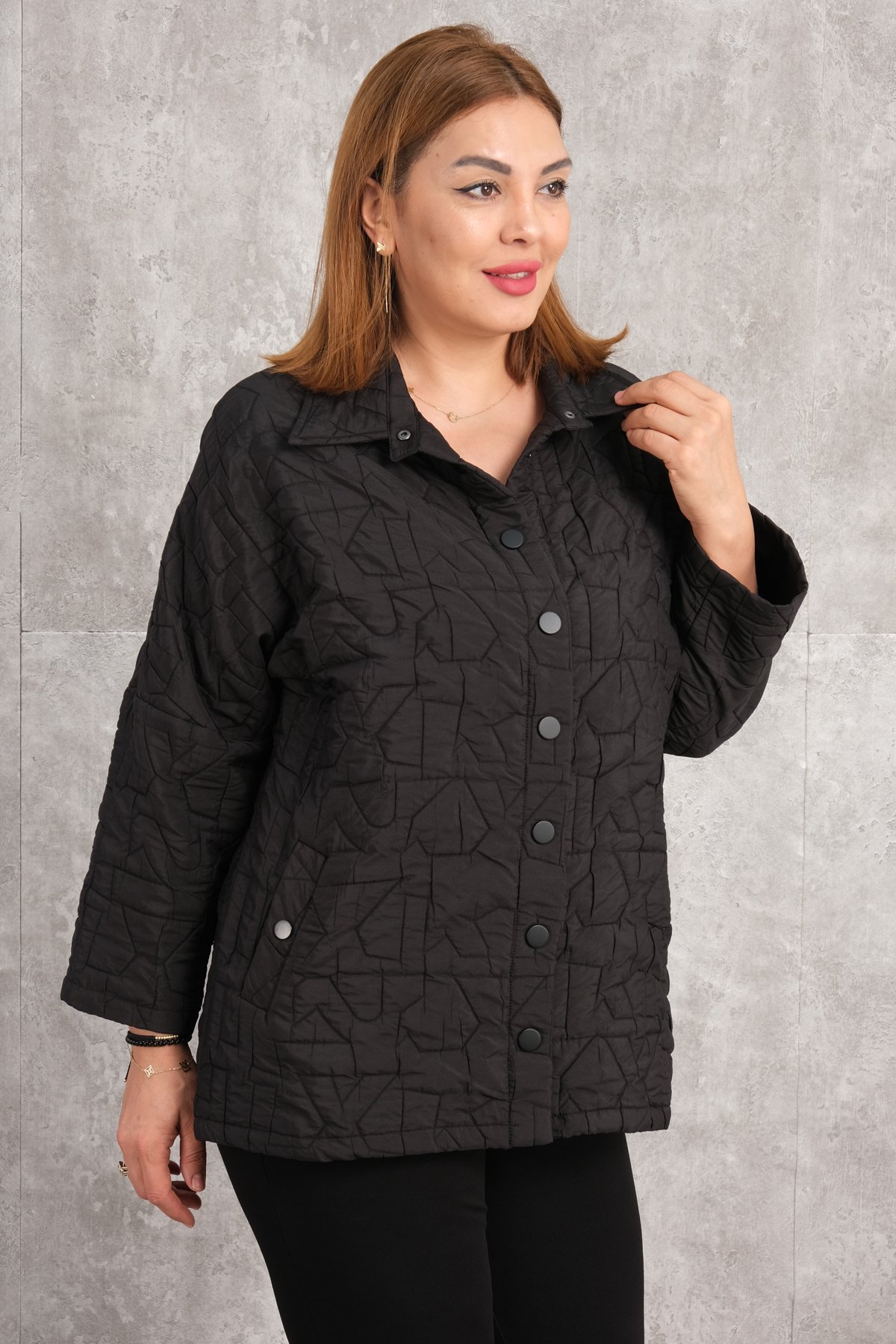 Plus Size Short Sport Jacket-Black