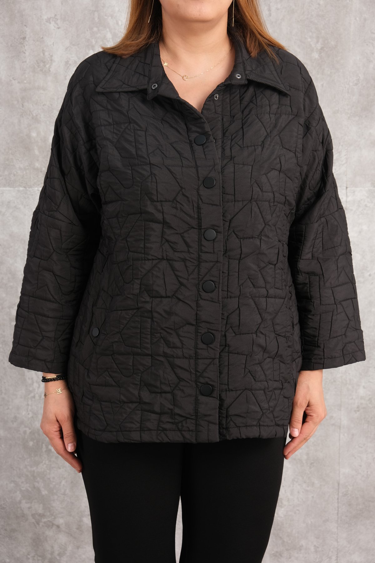 Plus Size Short Sport Jacket-Black