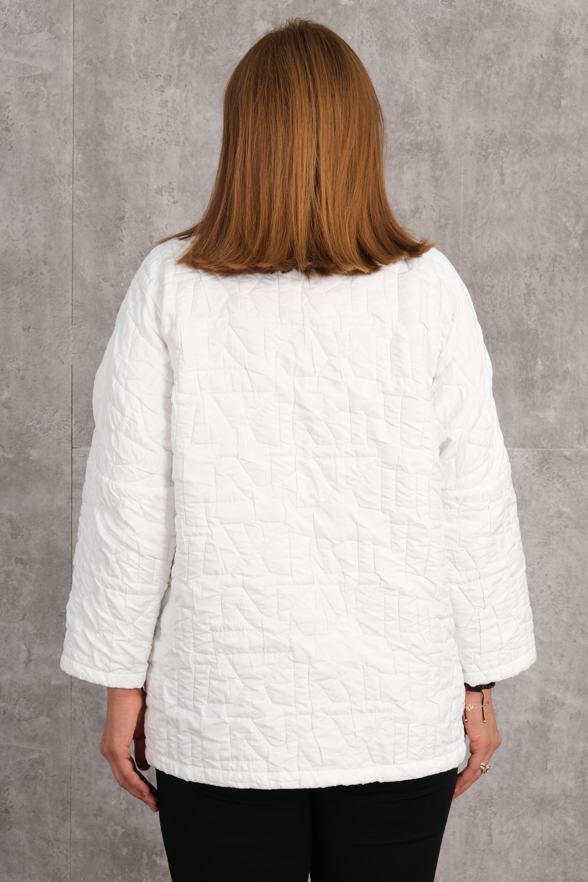 Plus Size Short Sport Jacket-White