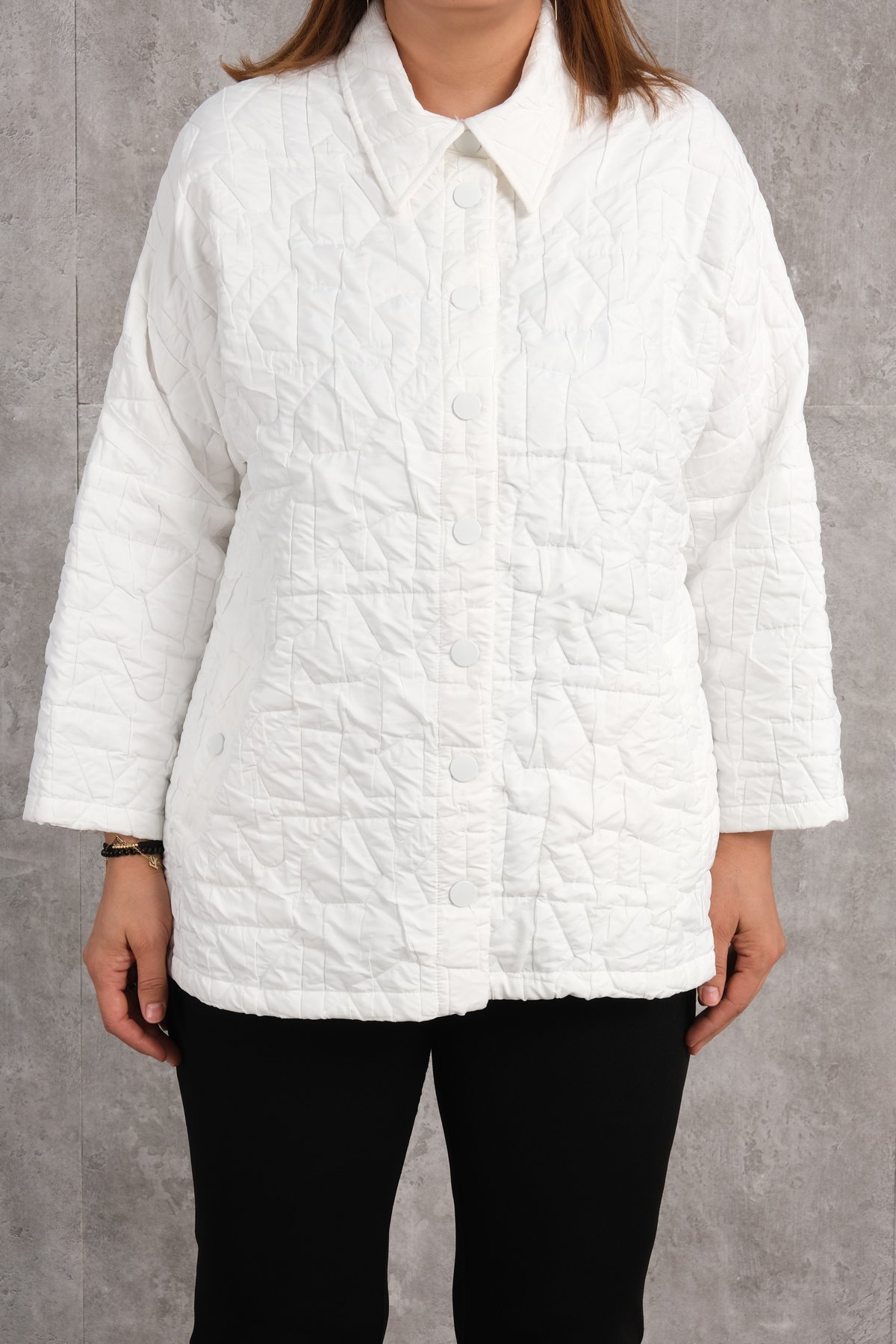 Plus Size Short Sport Jacket-White