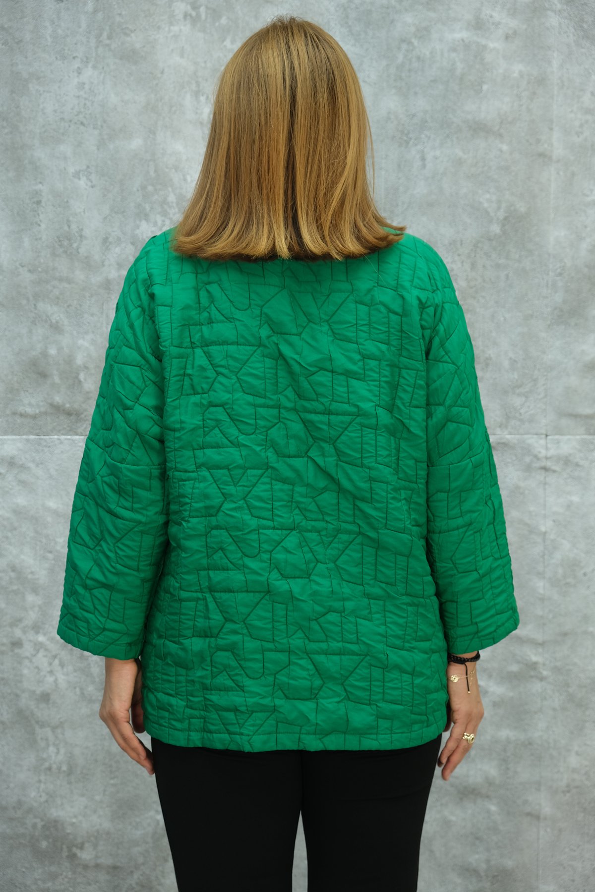 Plus Size Short Sport Jacket-Green