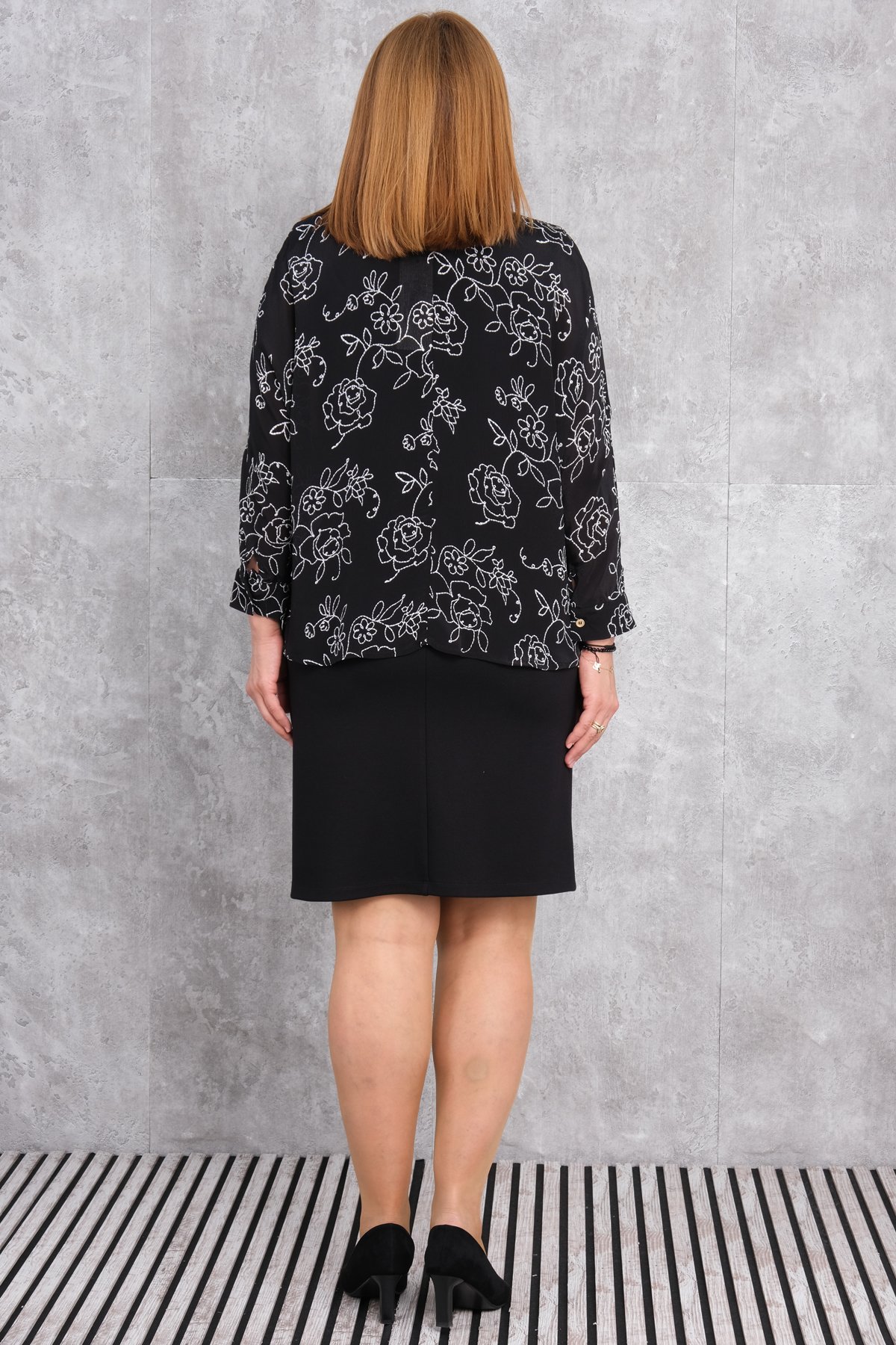 Super Plus Size Two-Piece Set-Black