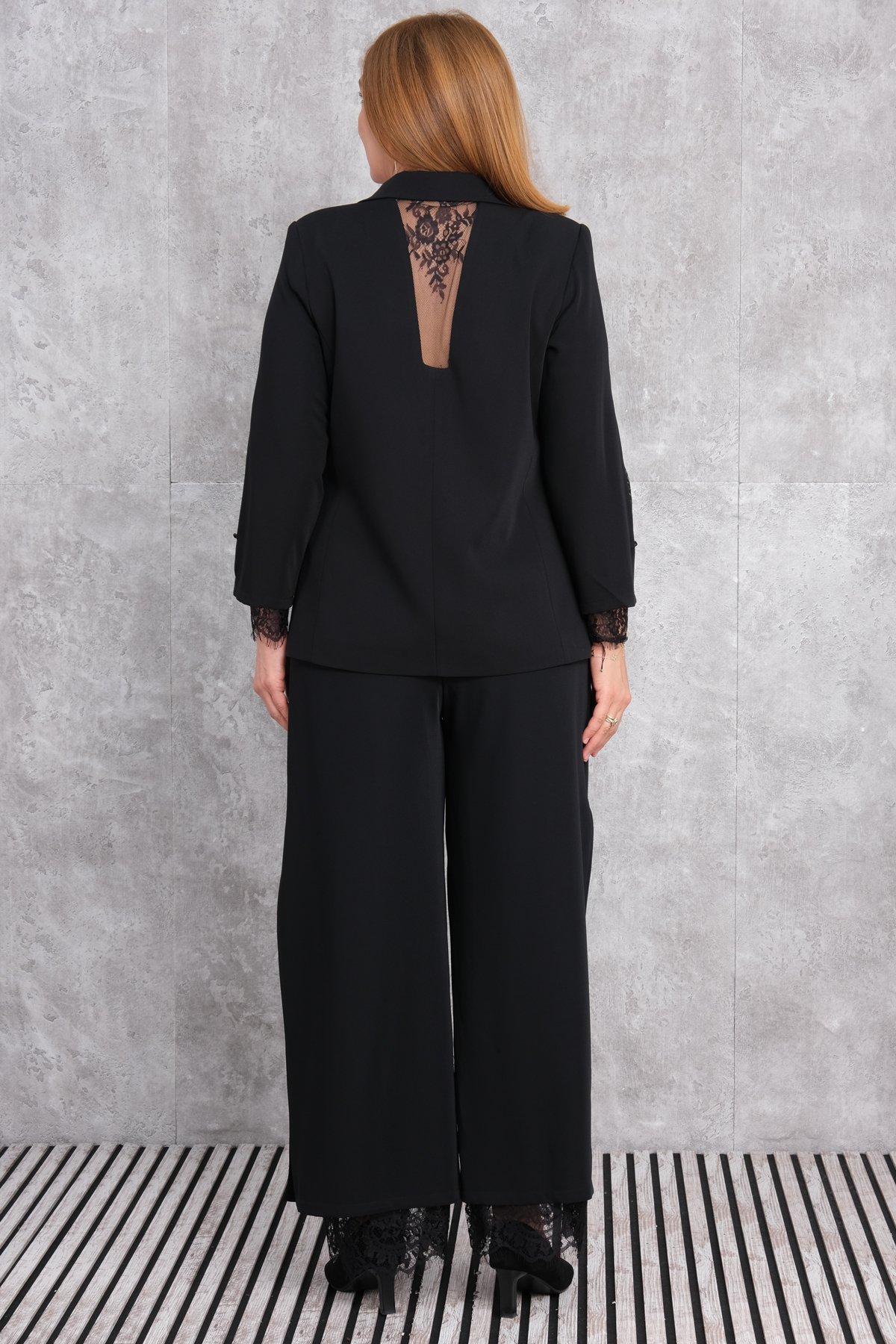 Plus Size Classic Two-Piece Set-Black