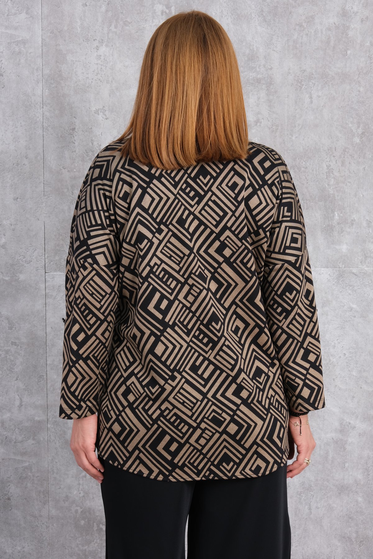 Plus Size Printed Blouse-White
