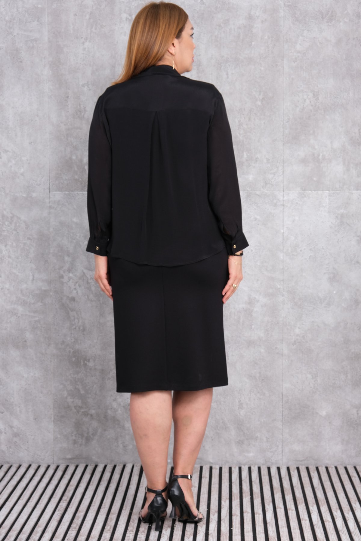 Plus Size Two-Piece Set-Black
