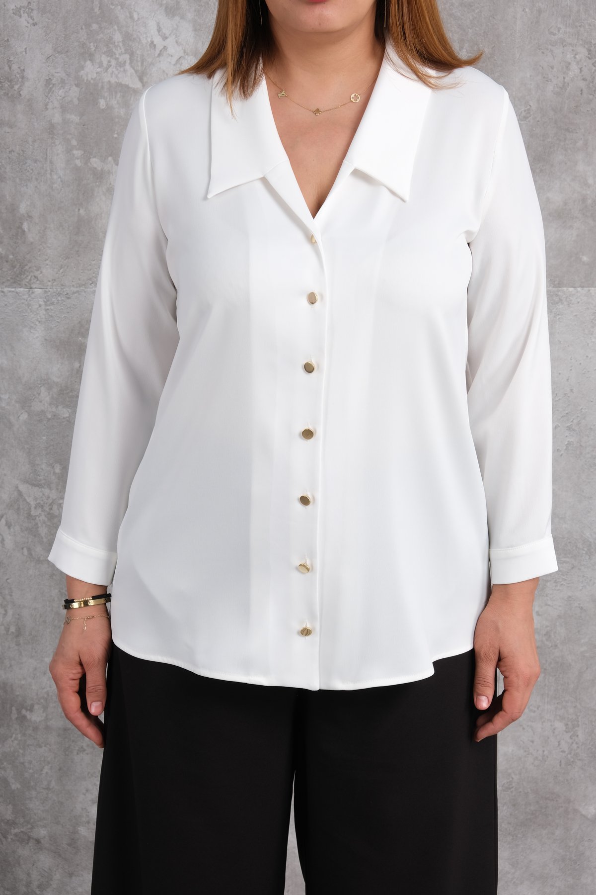 Plus Size Blouse-White