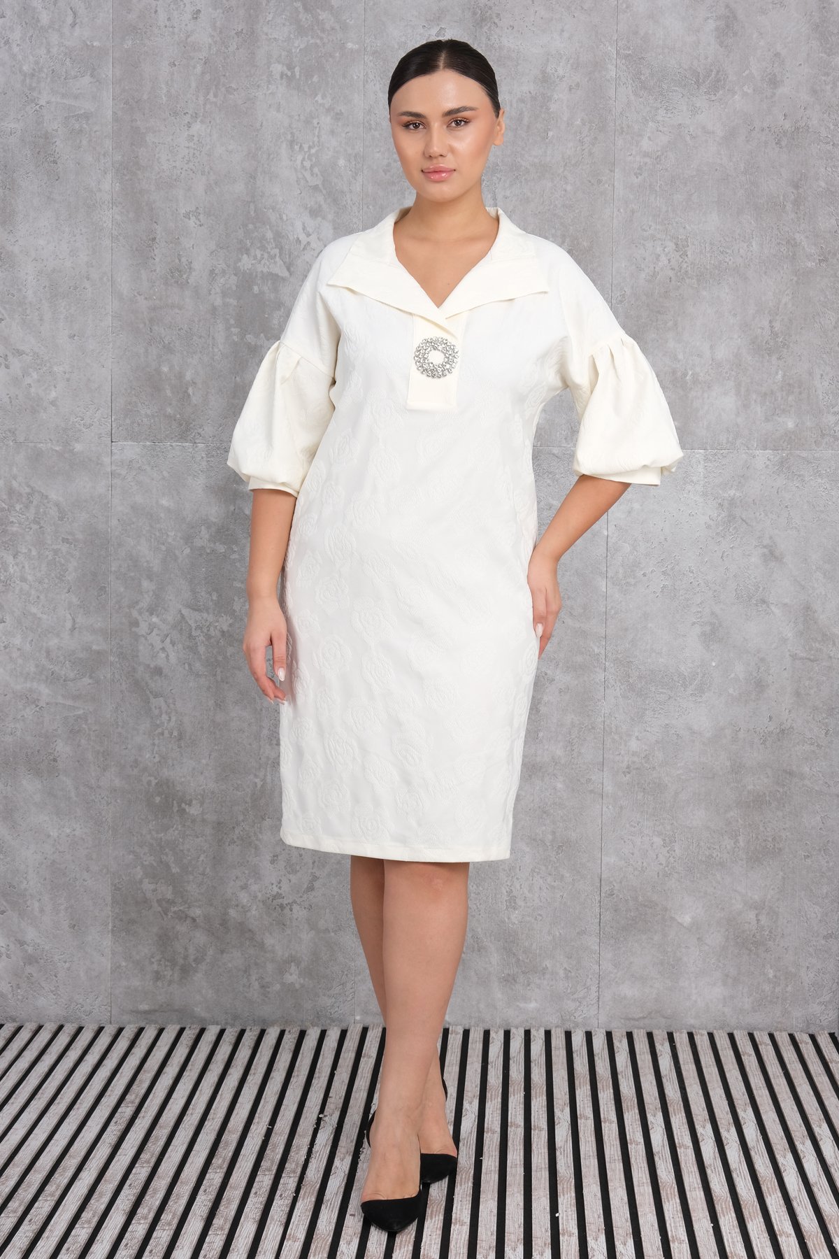 Plus Size Dress-White