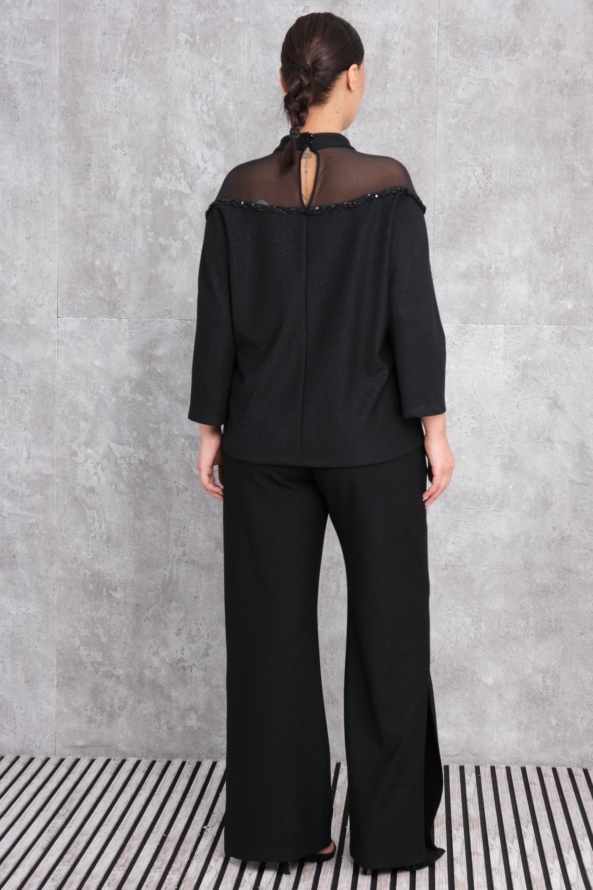 Plus Size Two-Piece Set-Black