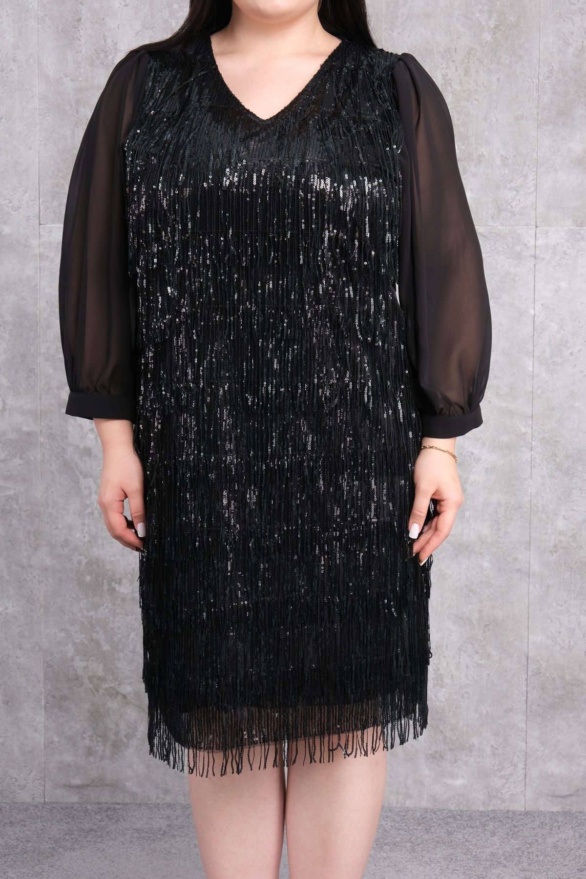 Büyük Beden Elbise-Siyah