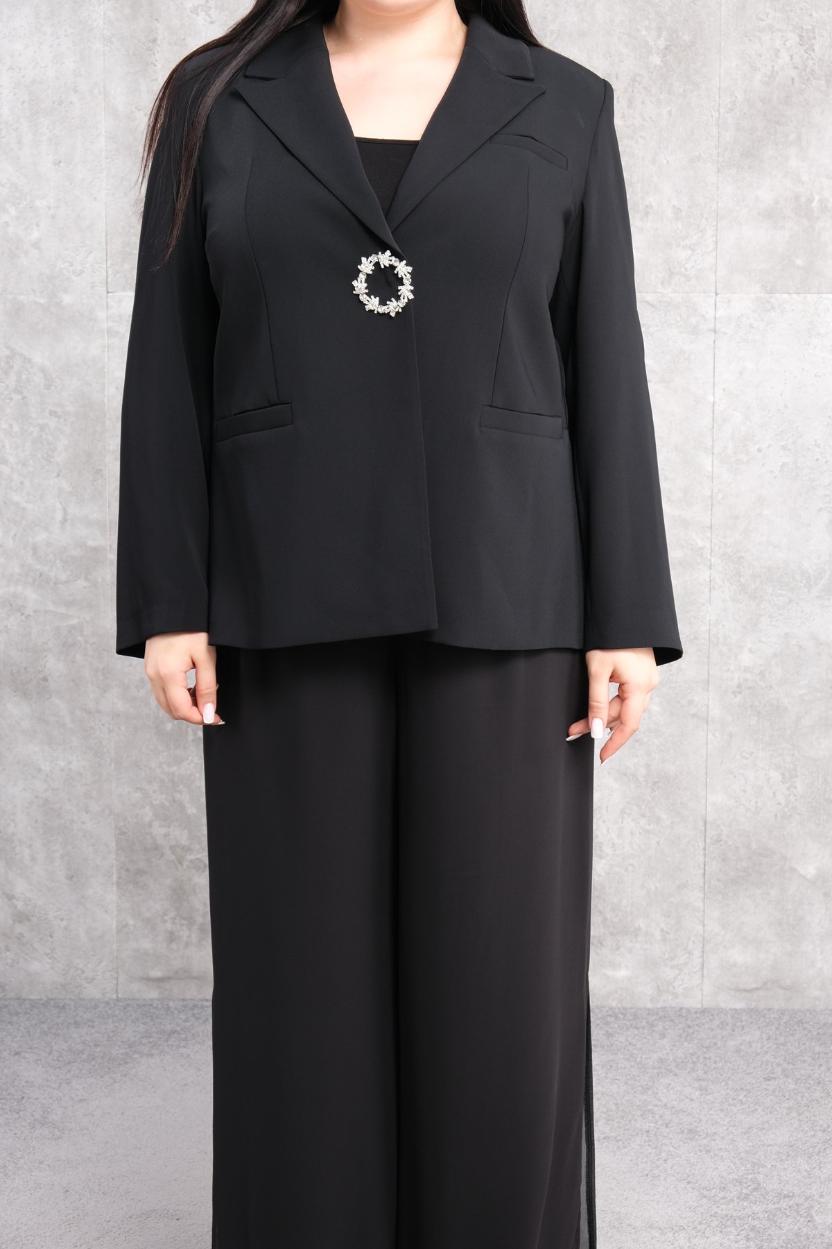 Plus Size Two-Piece Set-Black