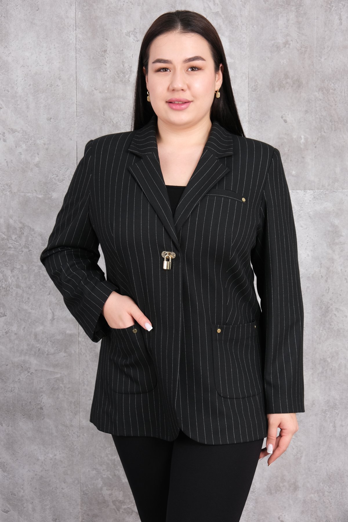 Plus Size Jacket-Black