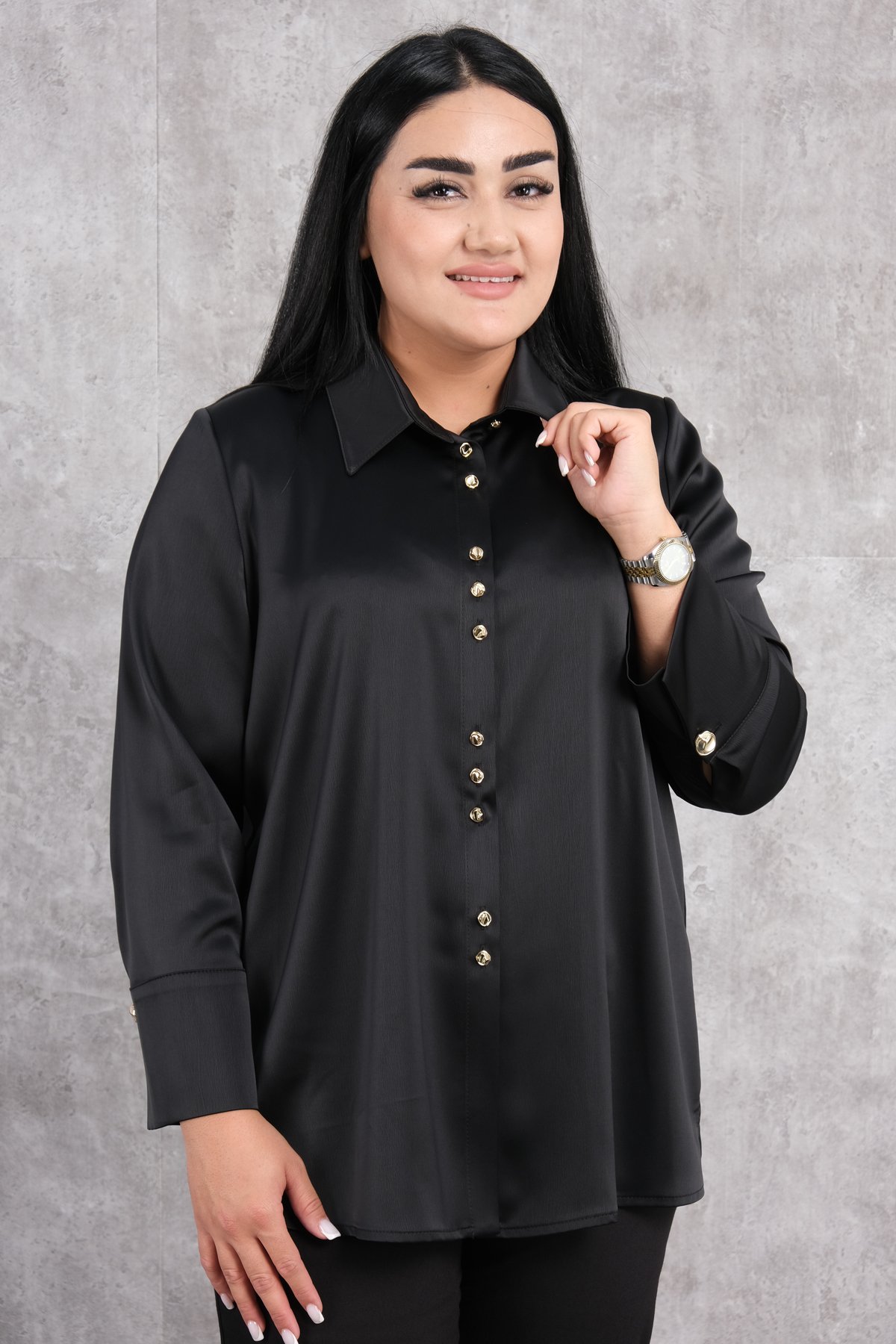 Plus Size Blouse-Black