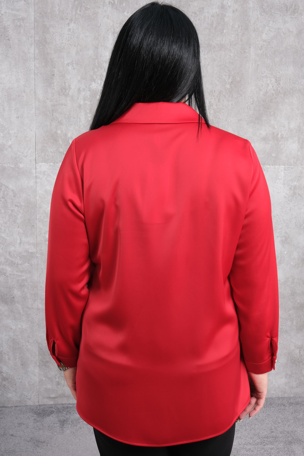 Plus Size Blouse-Red