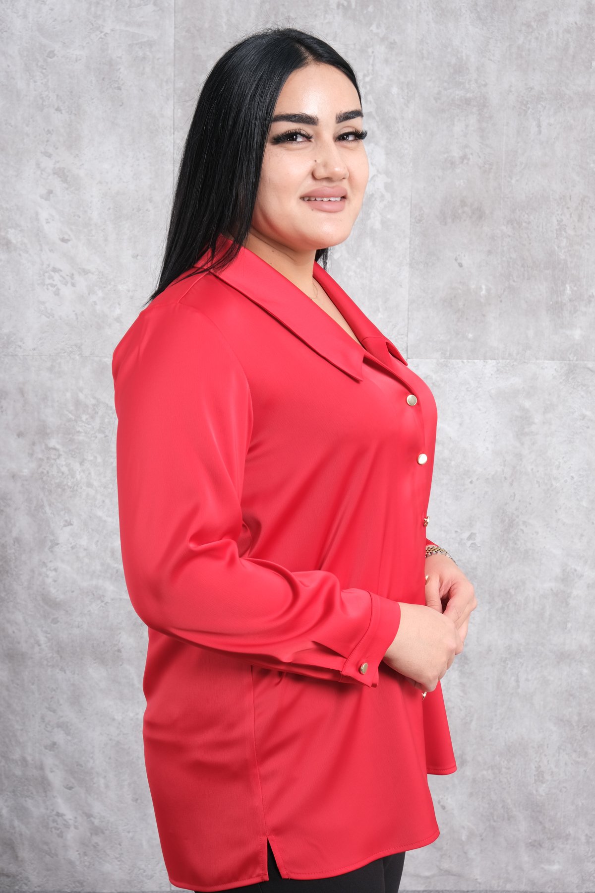 Plus Size Blouse-Red