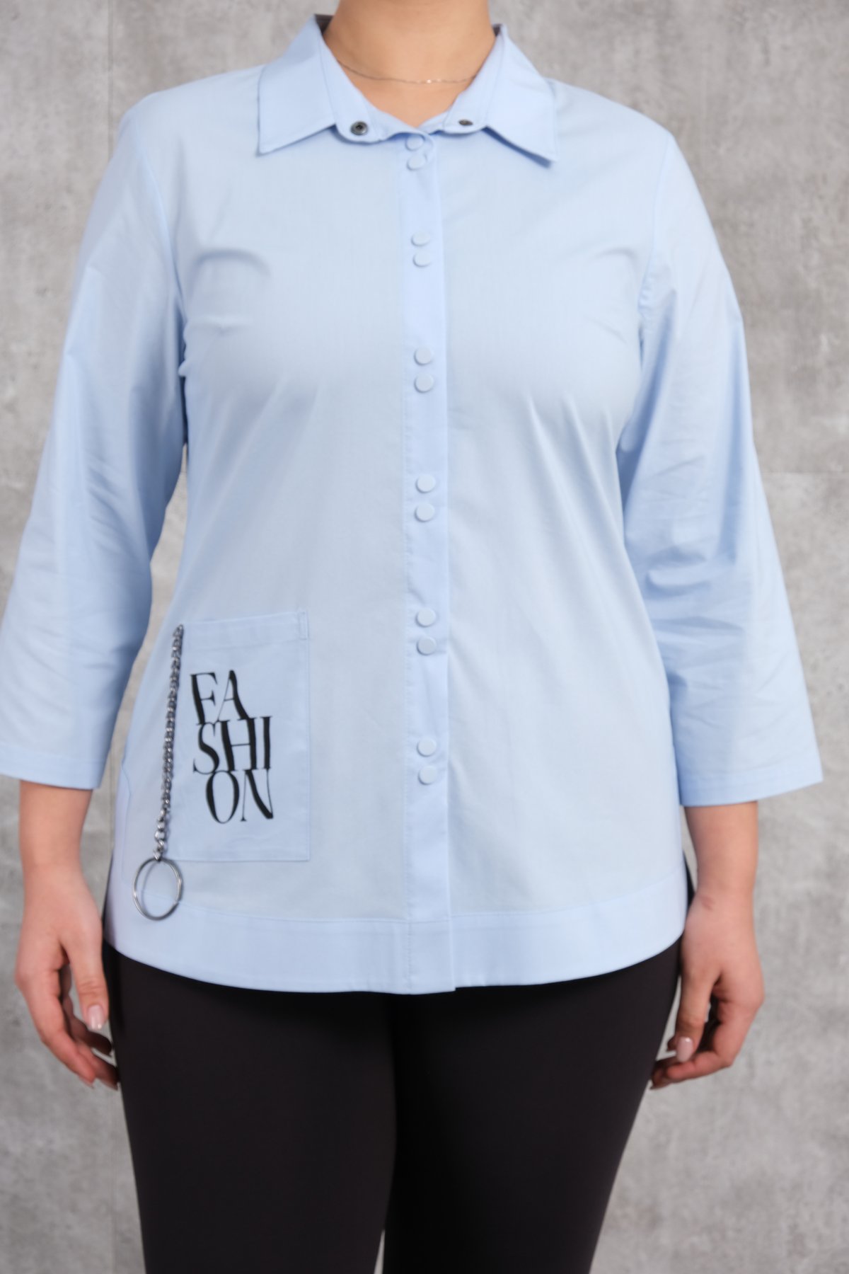 Plus Size Shirt-Blue